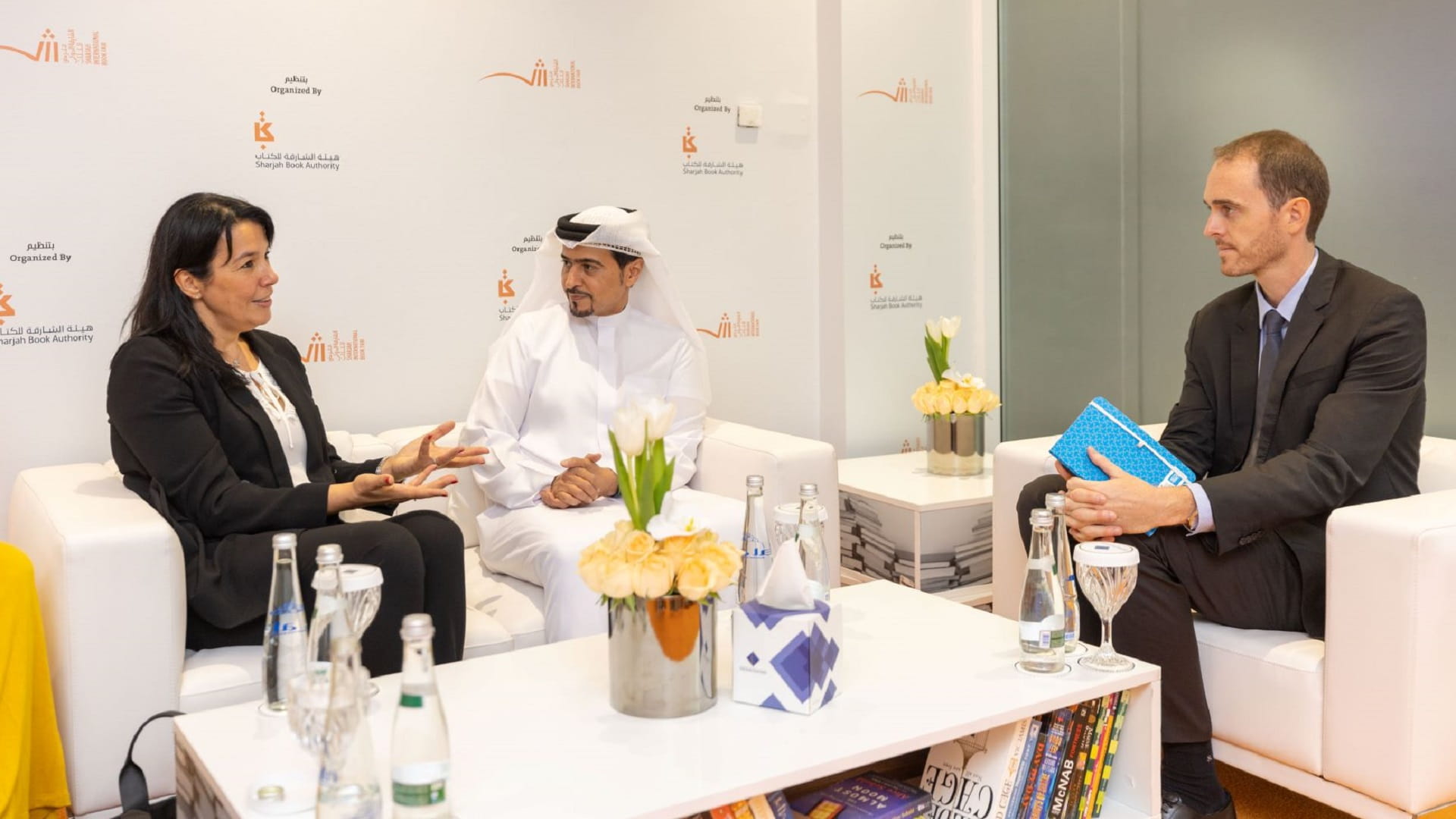 Image for the title: SBA Chairman receives UAE French Consul-General at SIBF 2022 