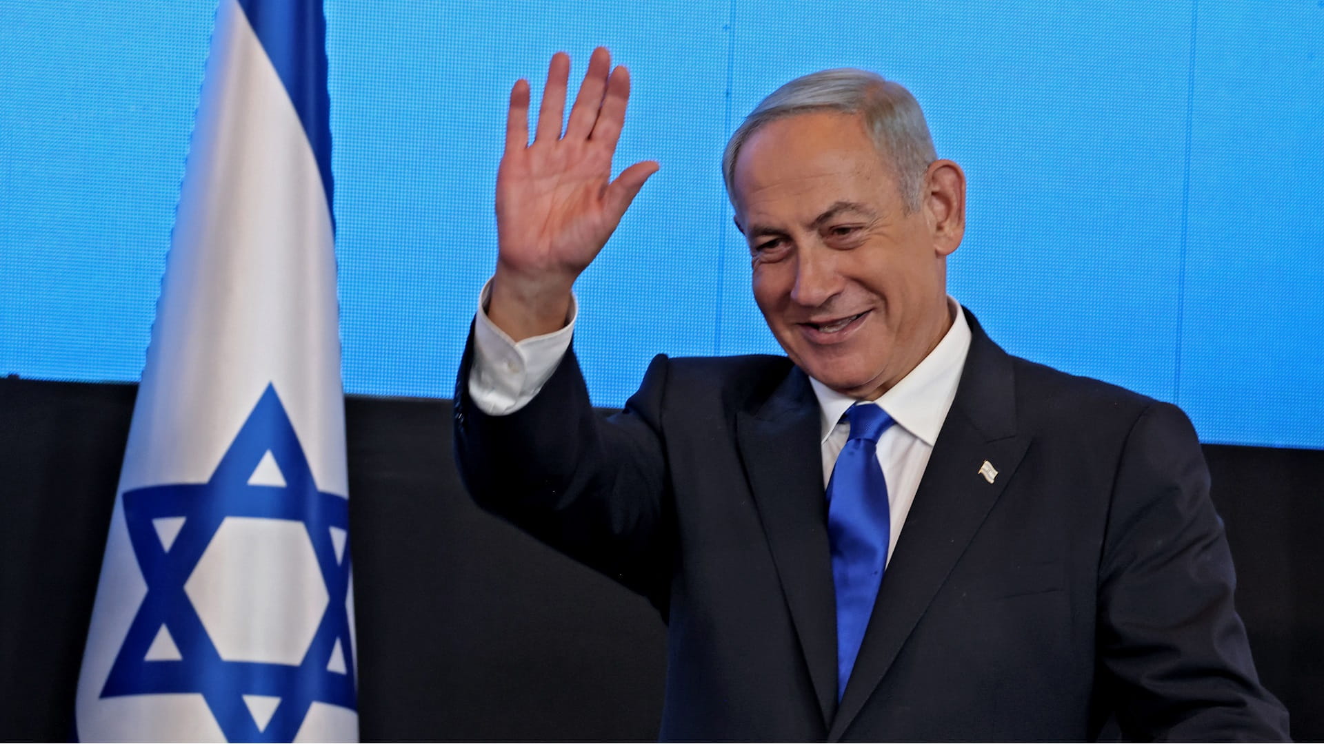 Image for the title: Netanyahu and allies secure majority in Israel elections 