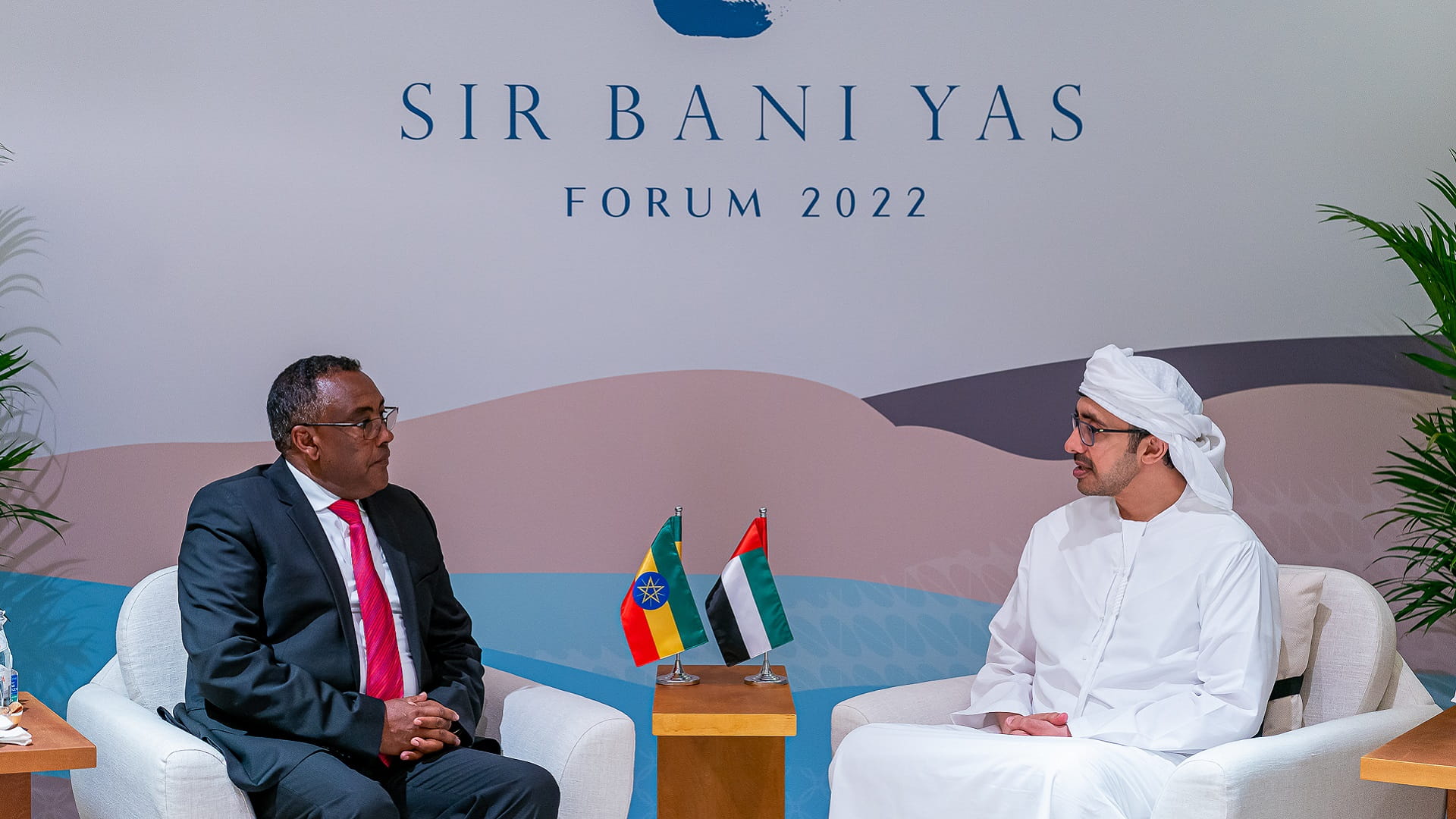 Image for the title: Abdullah bin Zayed receives Ethiopian Deputy PM, FM 