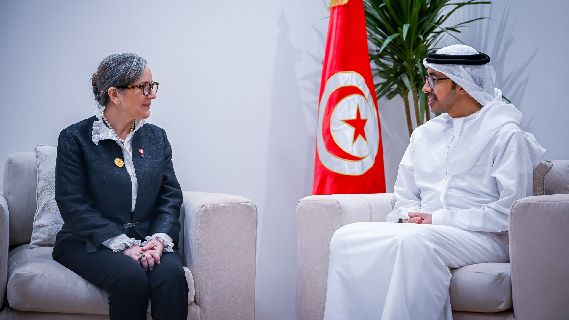 Image for the title: Abdullah bin Zayed meets Tunisian PM on sidelines of COP27 