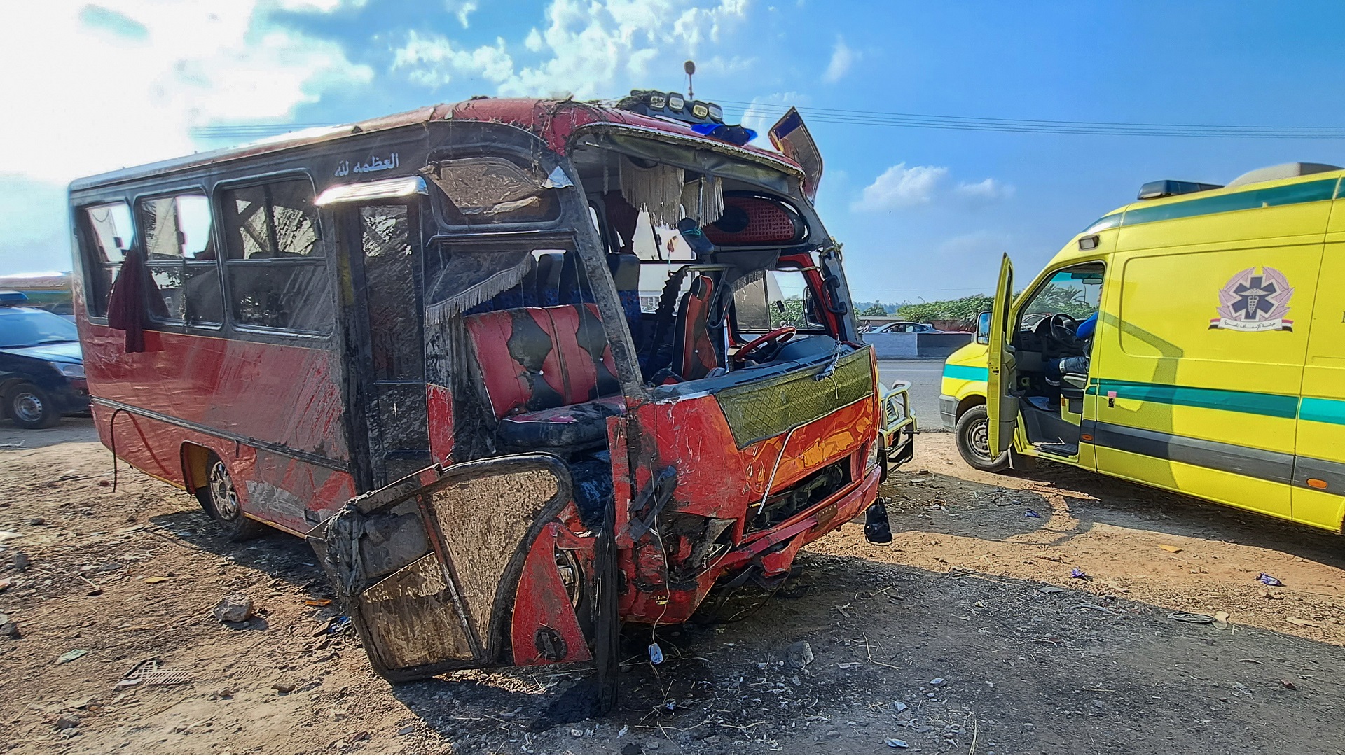 Image for the title: 20 dead as Egypt minibus topples into canal 