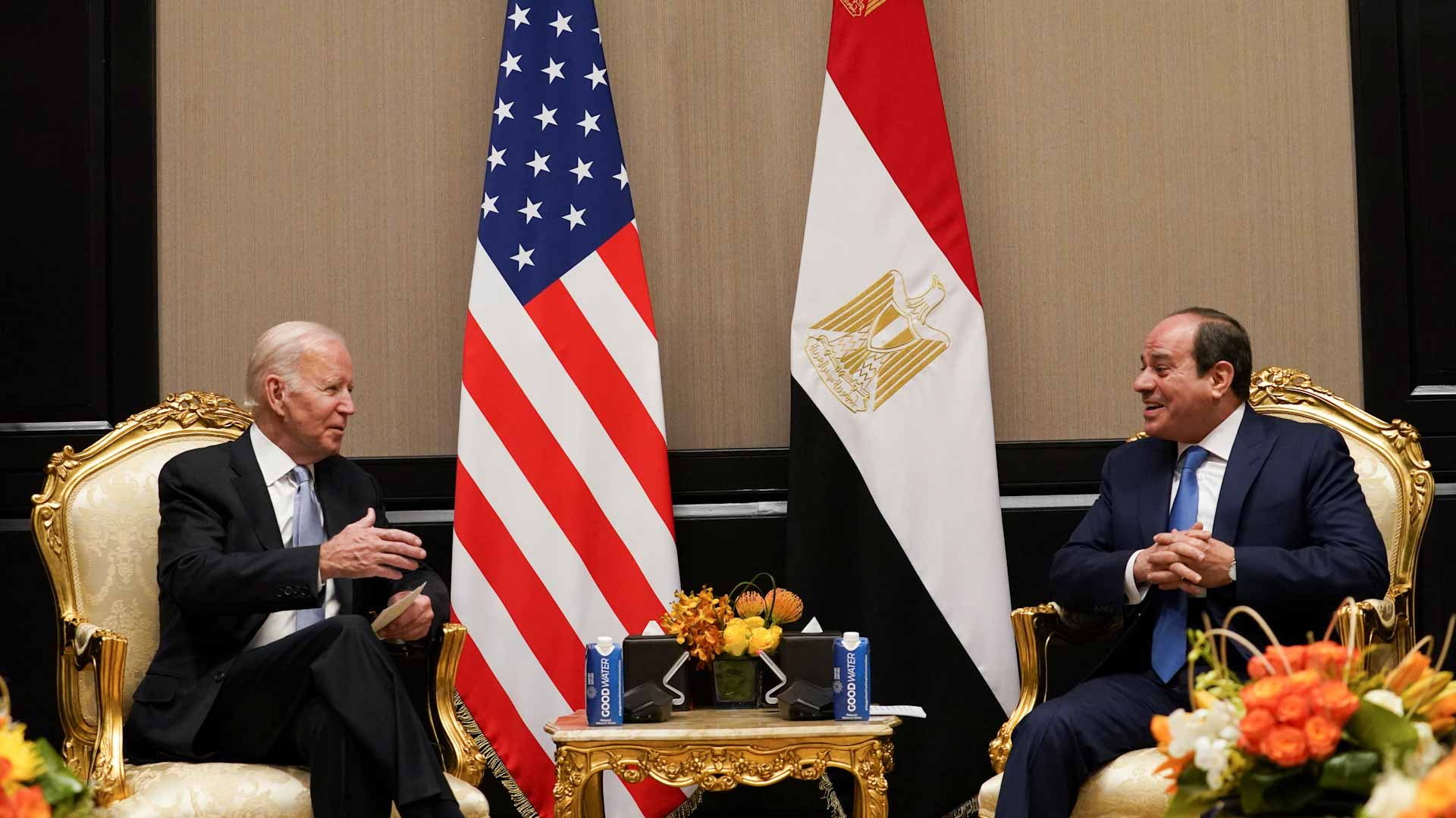 Image for the title: El Sisi receives Biden in Sharm El-Sheikh 