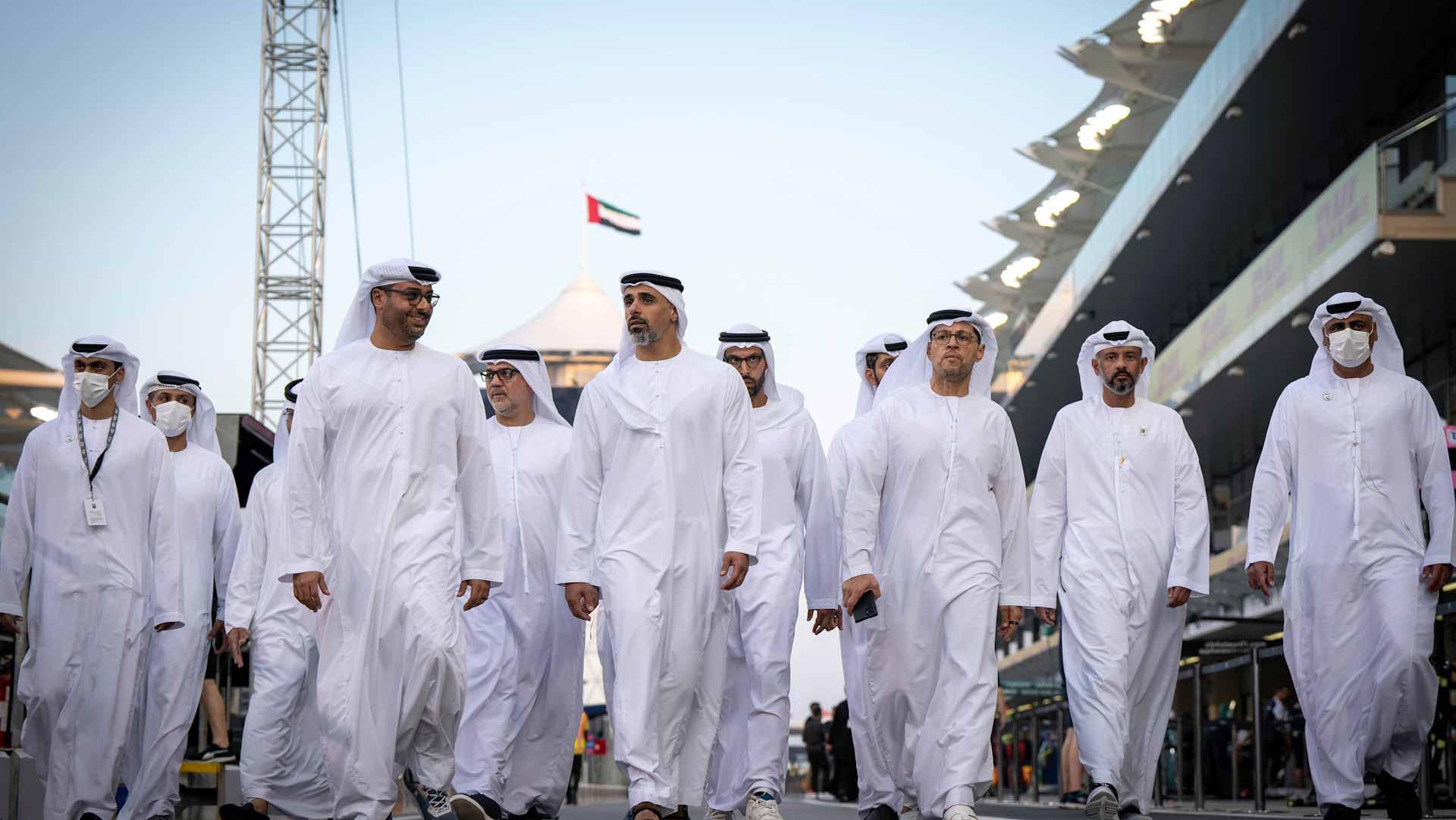 Image for the title: Khaled bin Mohamed bin Zayed visits Yas Marina Circuit 