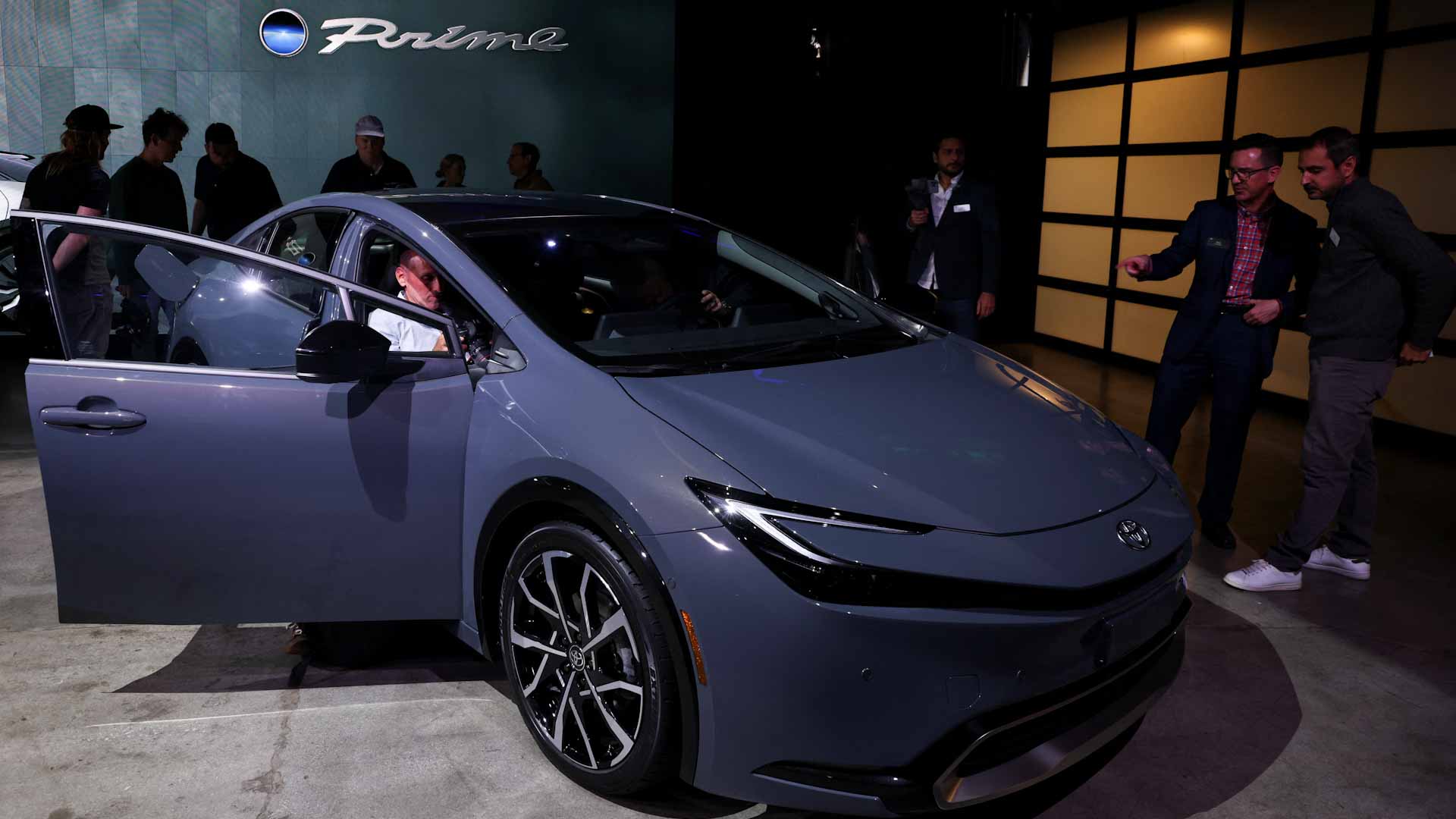 Image for the title: Toyota unveils new 2023 Prius model in bid to reboot hybrids 