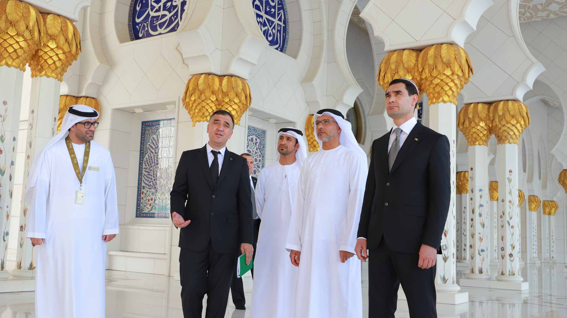 Image for the title: Turkmen President visits Sheikh Zayed Grand Mosque 