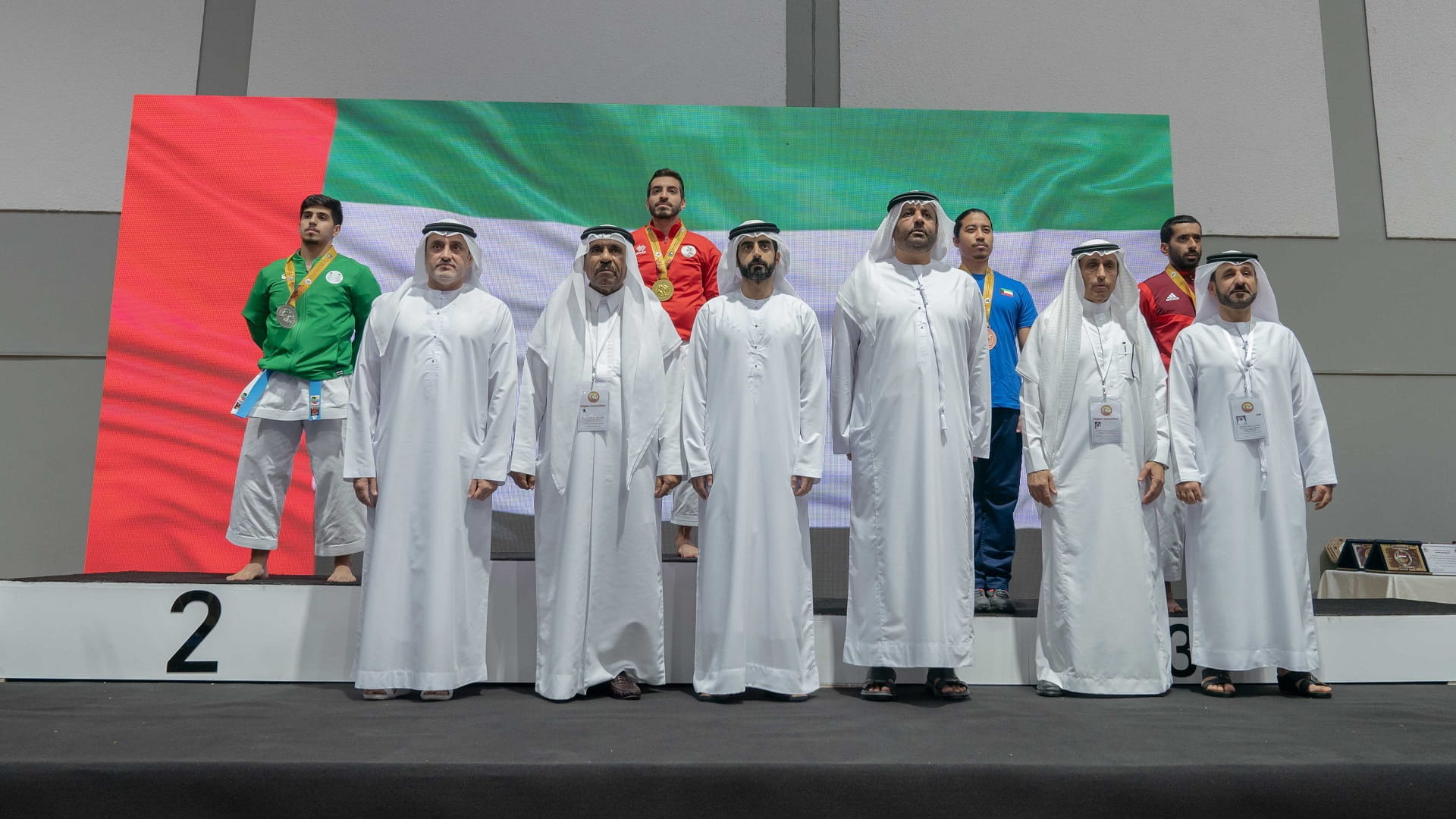 Image for the title: Salem bin Abdulrahman honours “Asian Karate Championship” winners 