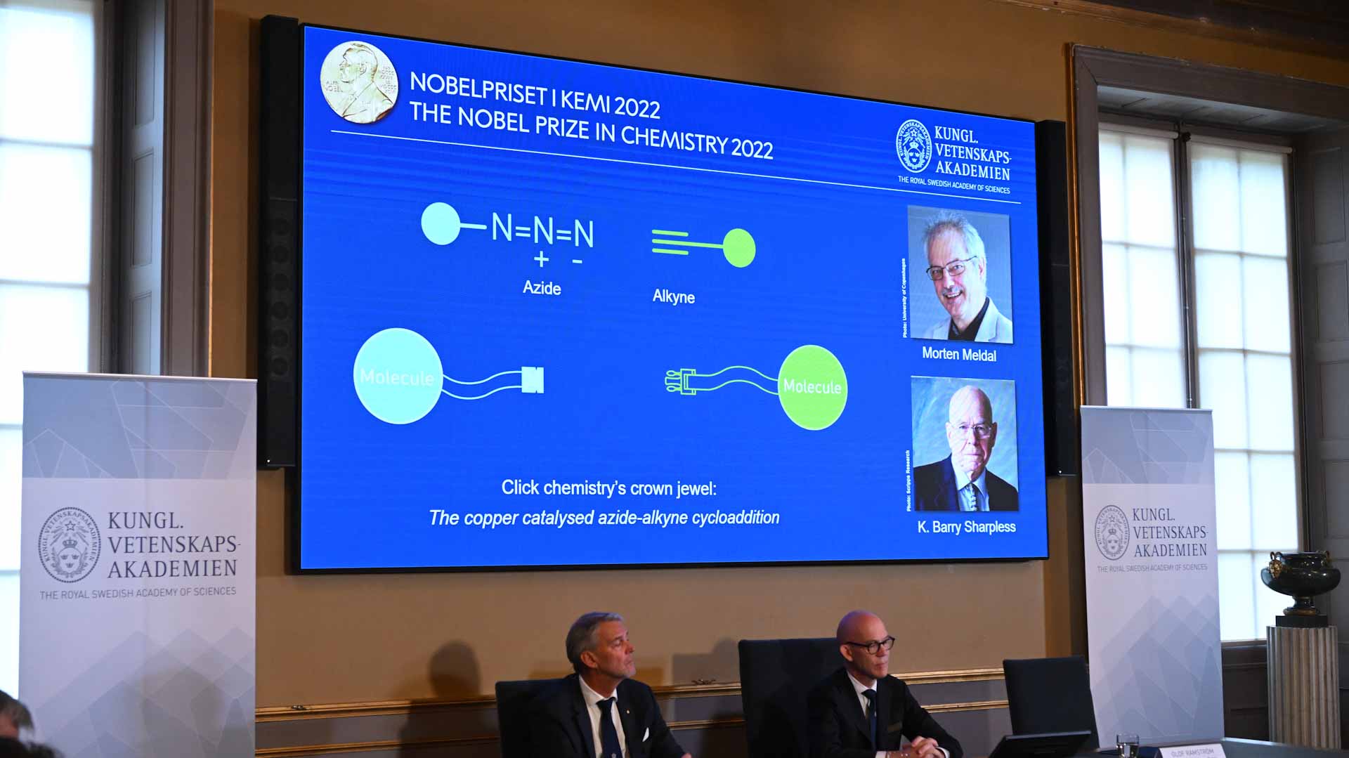 Image for the title: US duo and Dane win Nobel for 'click chemistry' 