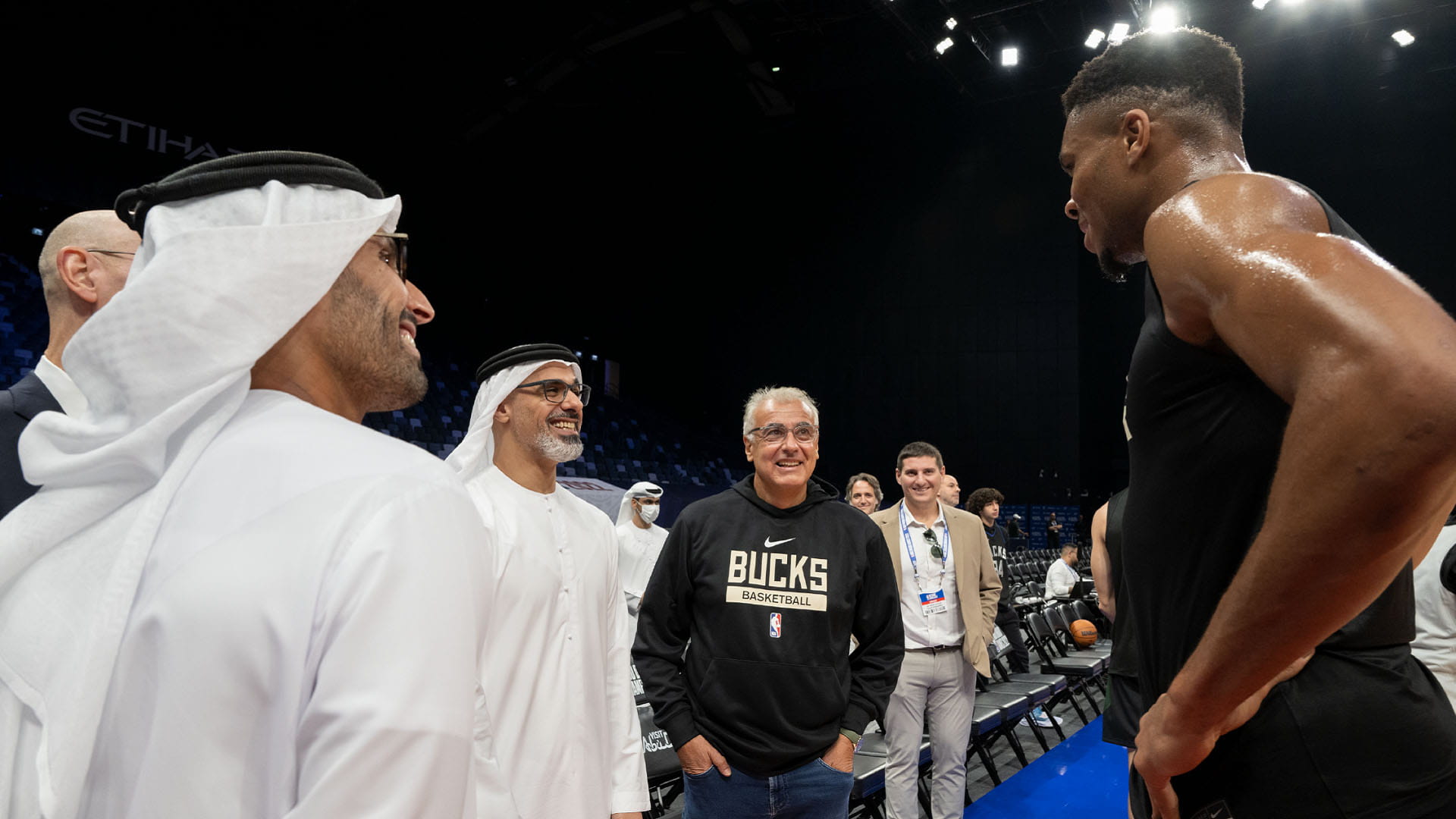 Image for the title: Khaled bin Mohamed meets with NBA Commissioner, star players 