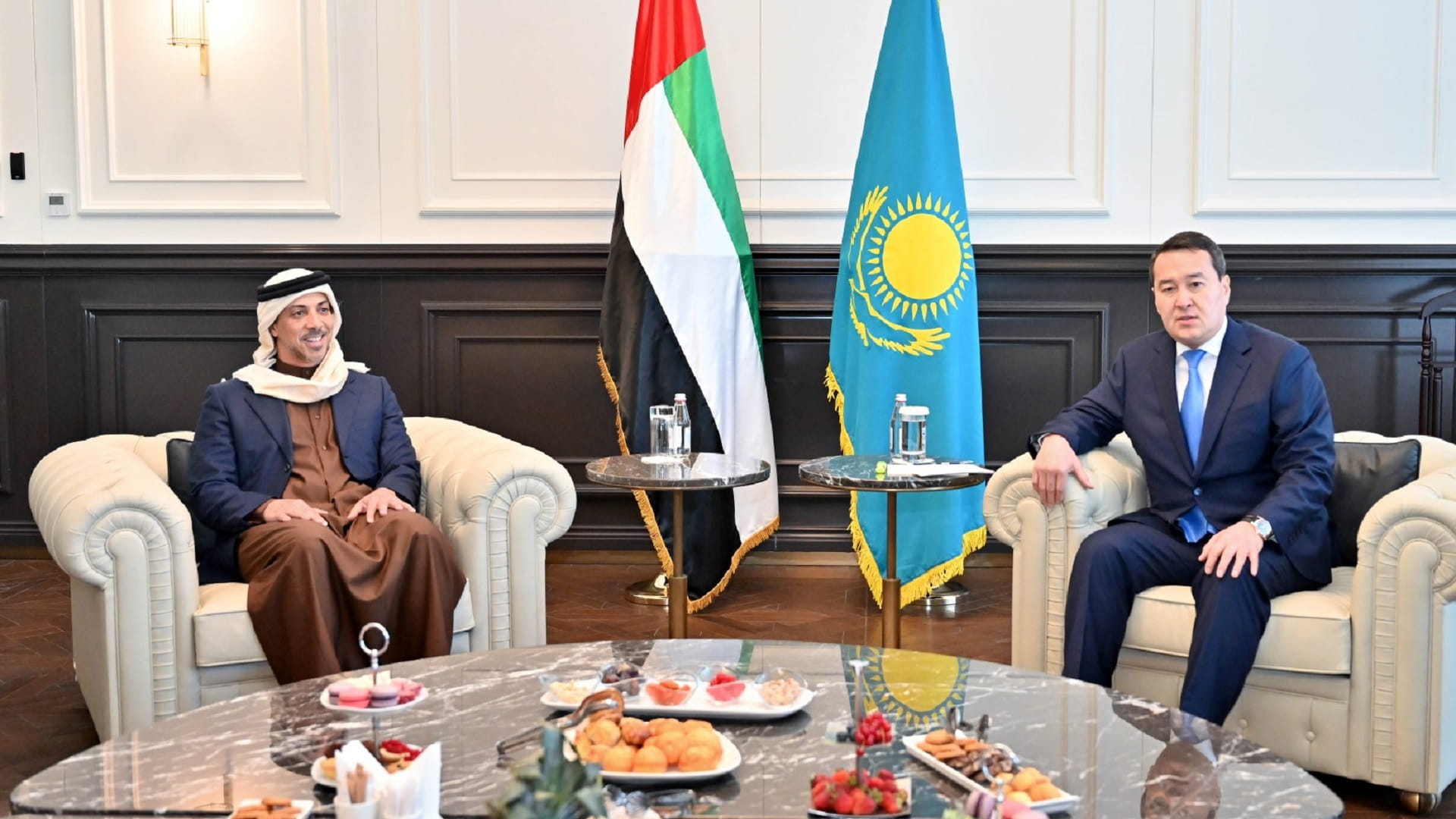 Image for the title: Mansour bin Zayed meets Prime Minister of Kazakhstan 