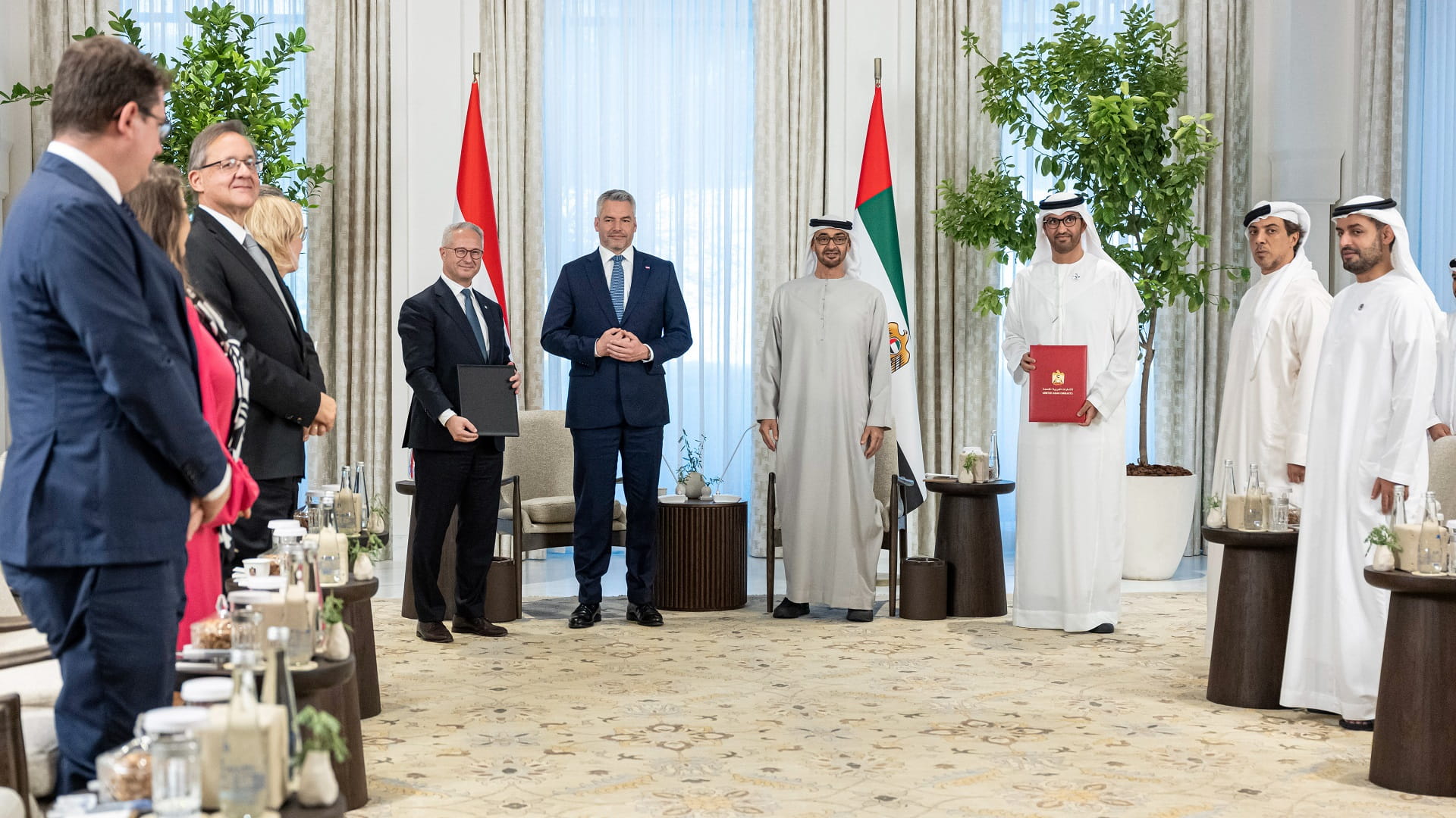 Image for the title: UAE Pres., Austrian Chancellor witness signing of partnerships 