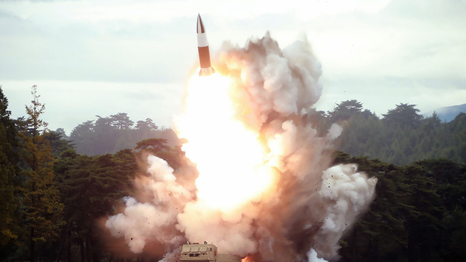 Image for the title: N. Korea fires ballistic missiles ahead of US-S. Korea air drills 