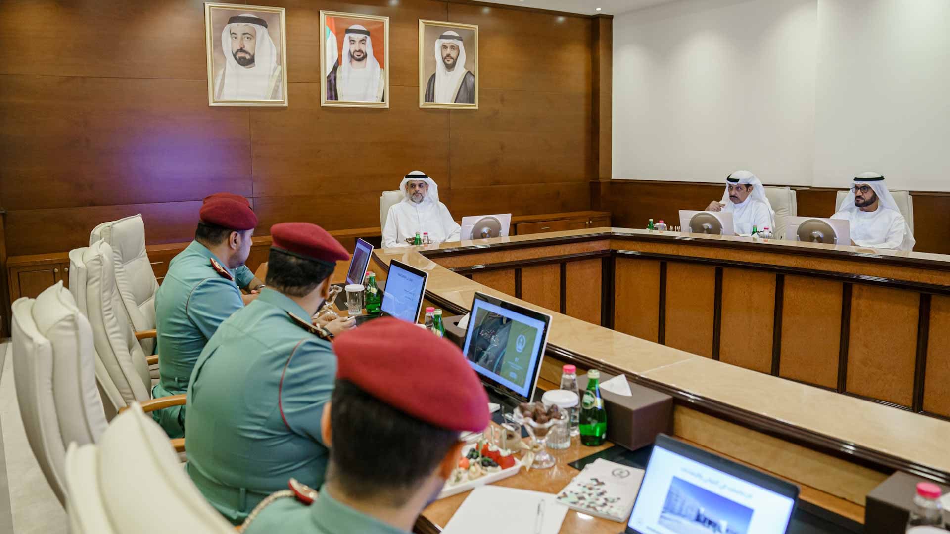 Image for the title: Sharjah crown prince chairs Police Sciences Academy meeting 