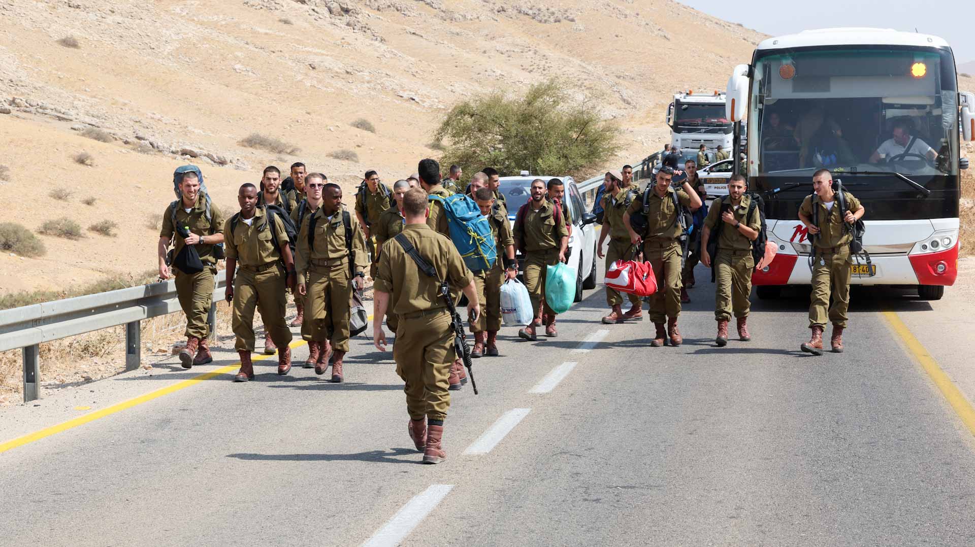 Image for the title: Seven wounded in shooting on Israeli bus in West Bank 