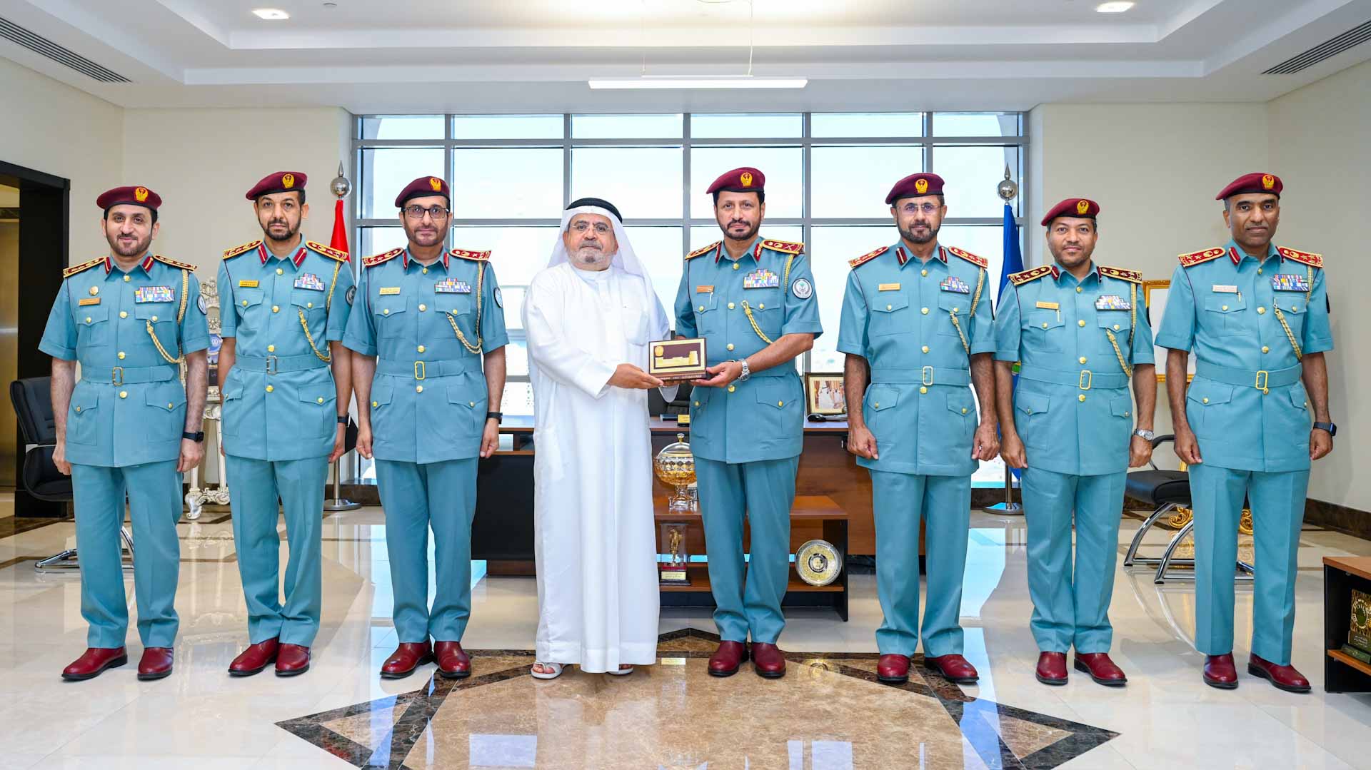 Image for the title: Al Shamsi receives Major General Ali Al Fardan 