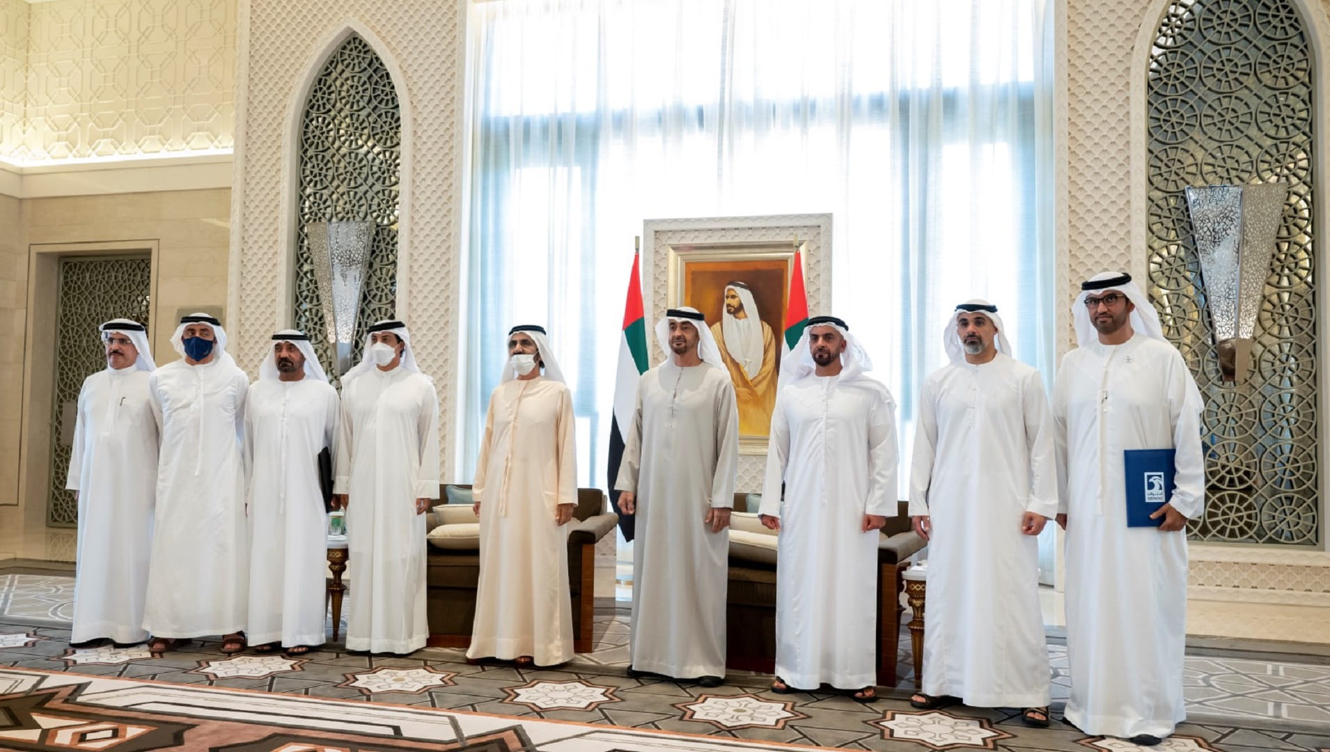 Image for the title: UAE Pres., VP witness signing of agreement between ADNOC, DUSUP 