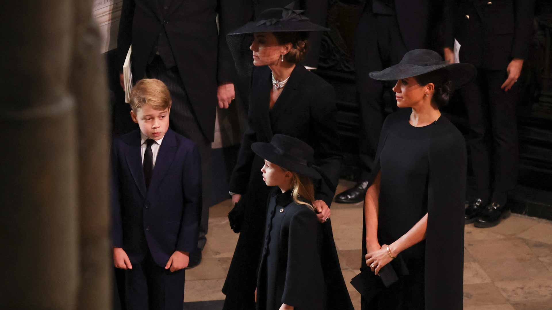 Image for the title: Royals' emotions for queen show through ceremonial pageantry 