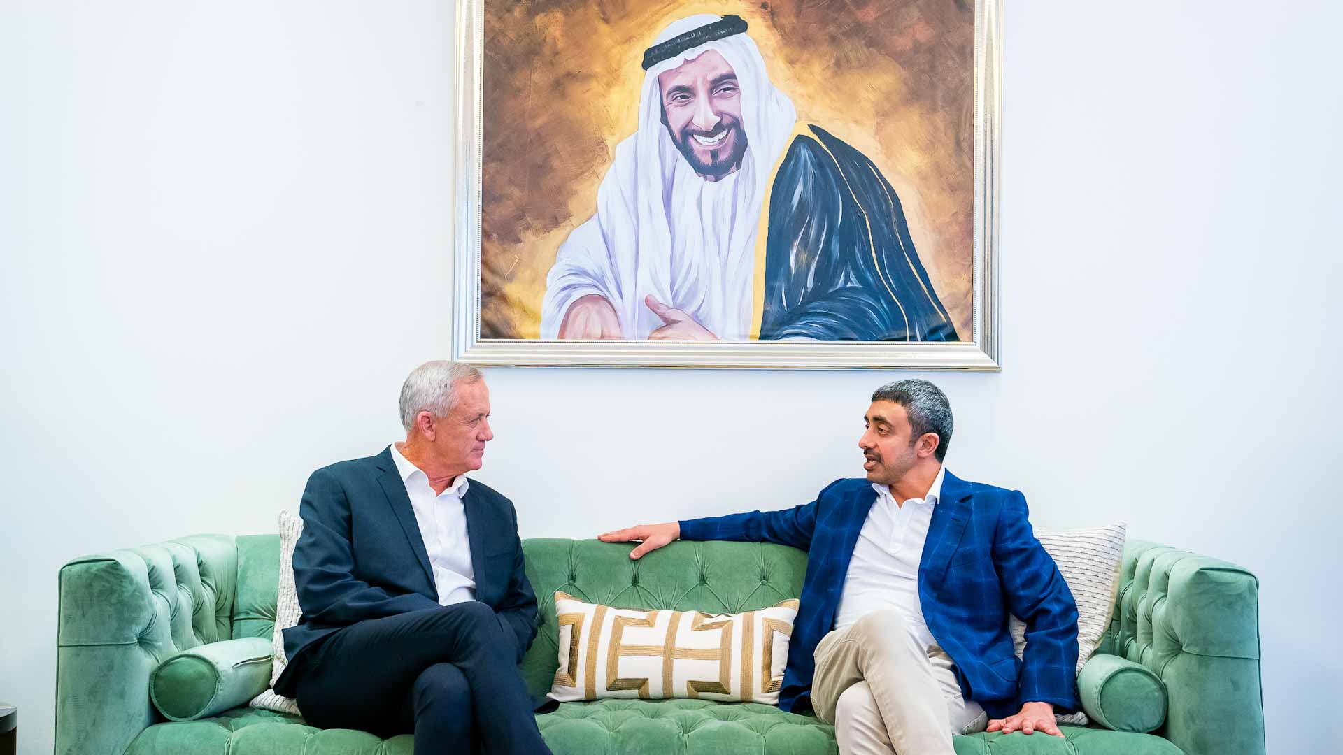 Image for the title: Abdullah bin Zayed meets Israeli Minister of Defence 