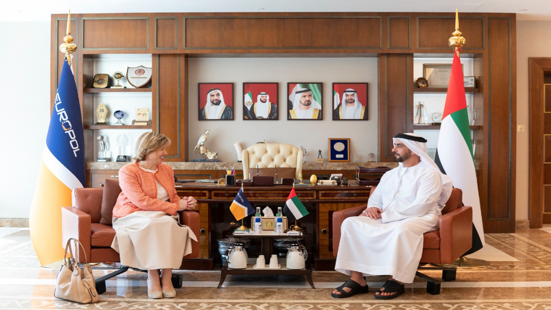 Image for the title: Saif bin Zayed meets Europol Executive Director 