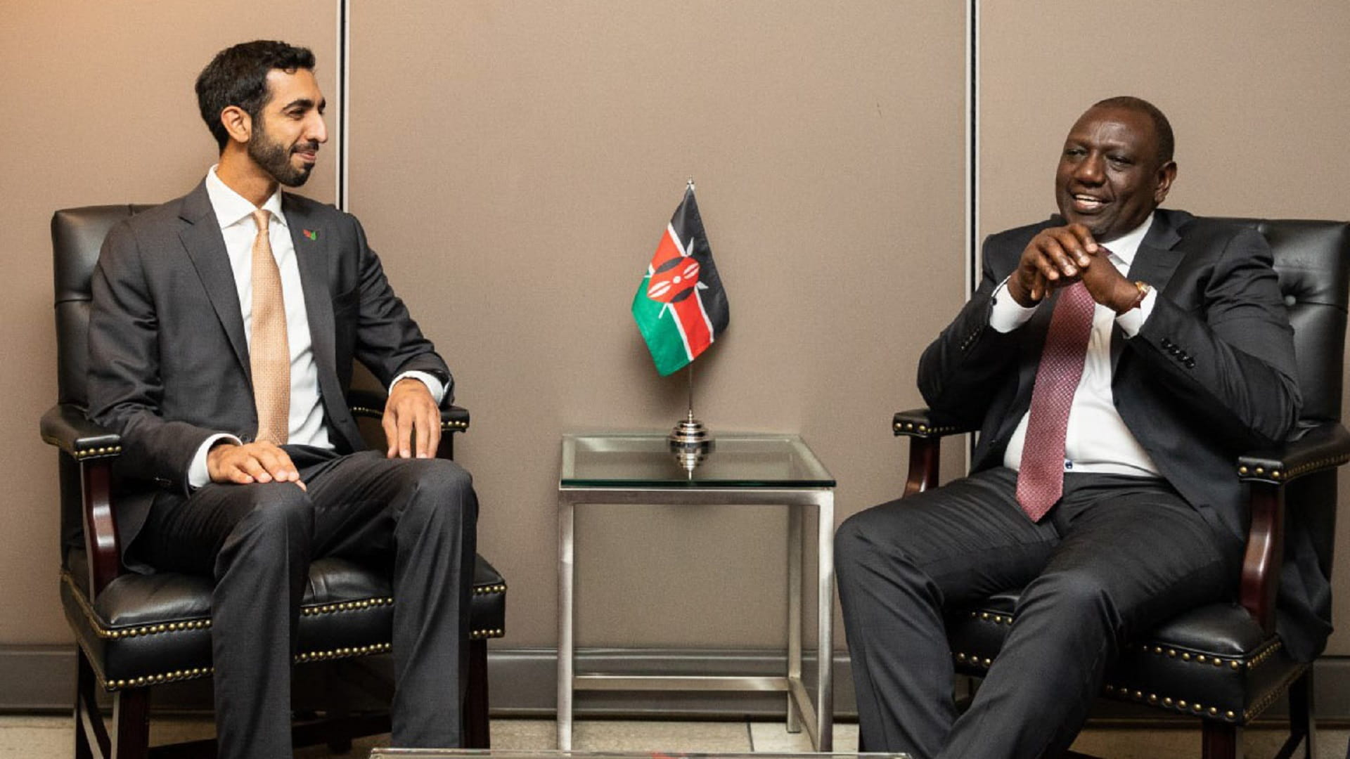 Image for the title: Shakhboot bin Nahyan meets Kenyan Pres. on sidelines of UNGA 77 