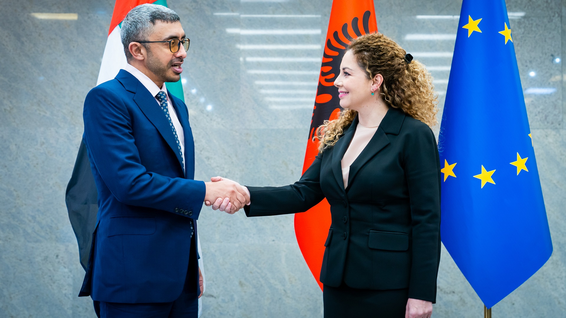 Image for the title: UAE FM meets Albanian Minister for Europe and Foreign Affairs 