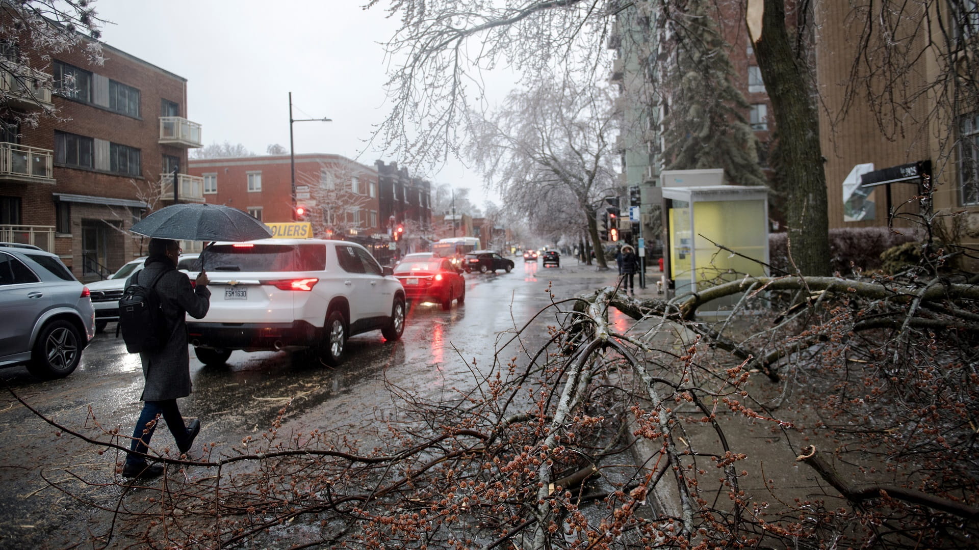 Image for the title: Hundreds of thousands without power in Canada after ice storm 