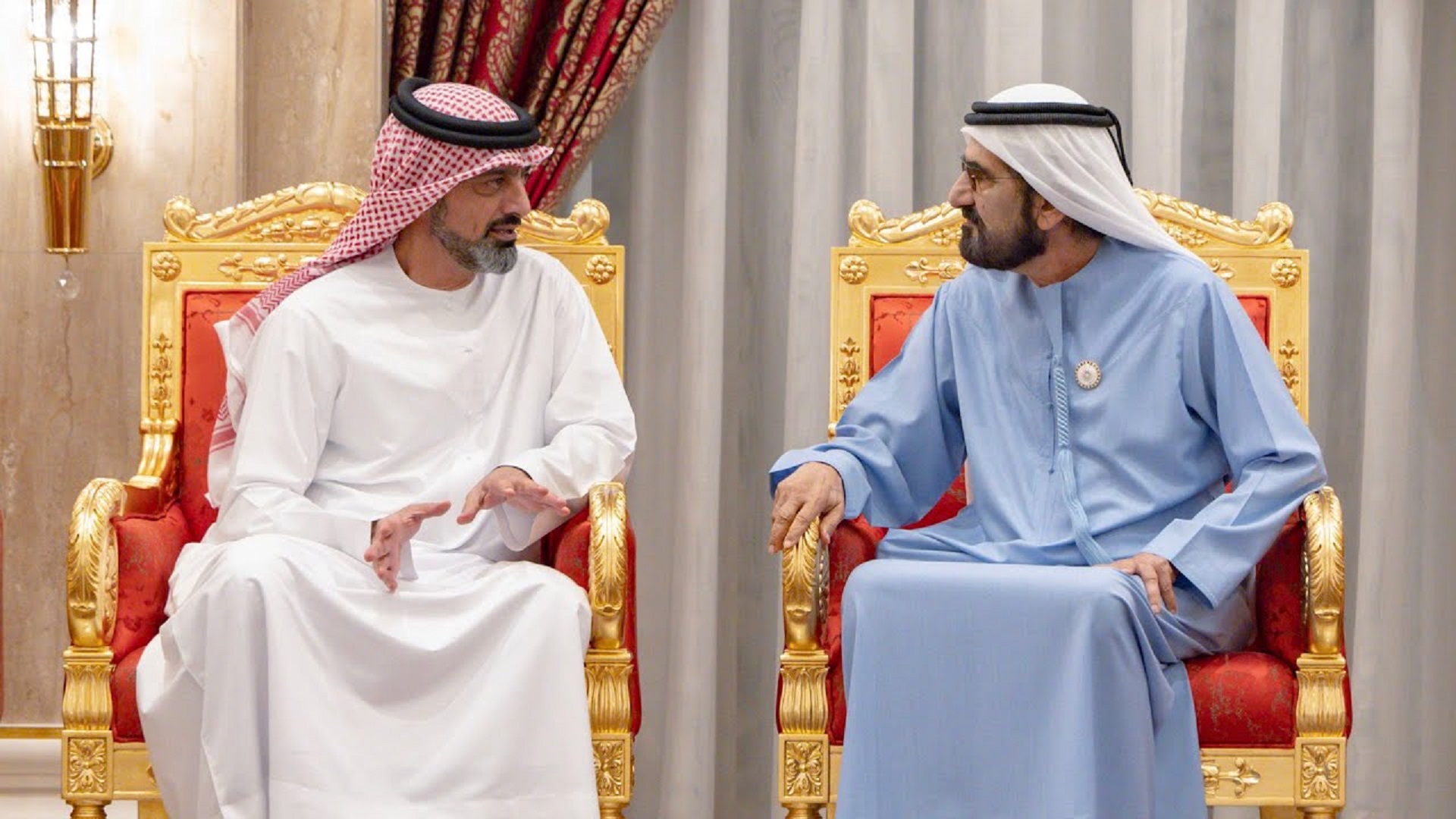 Image for the title: Mohammed bin Rashid meets with Crown Prince of Ajman 