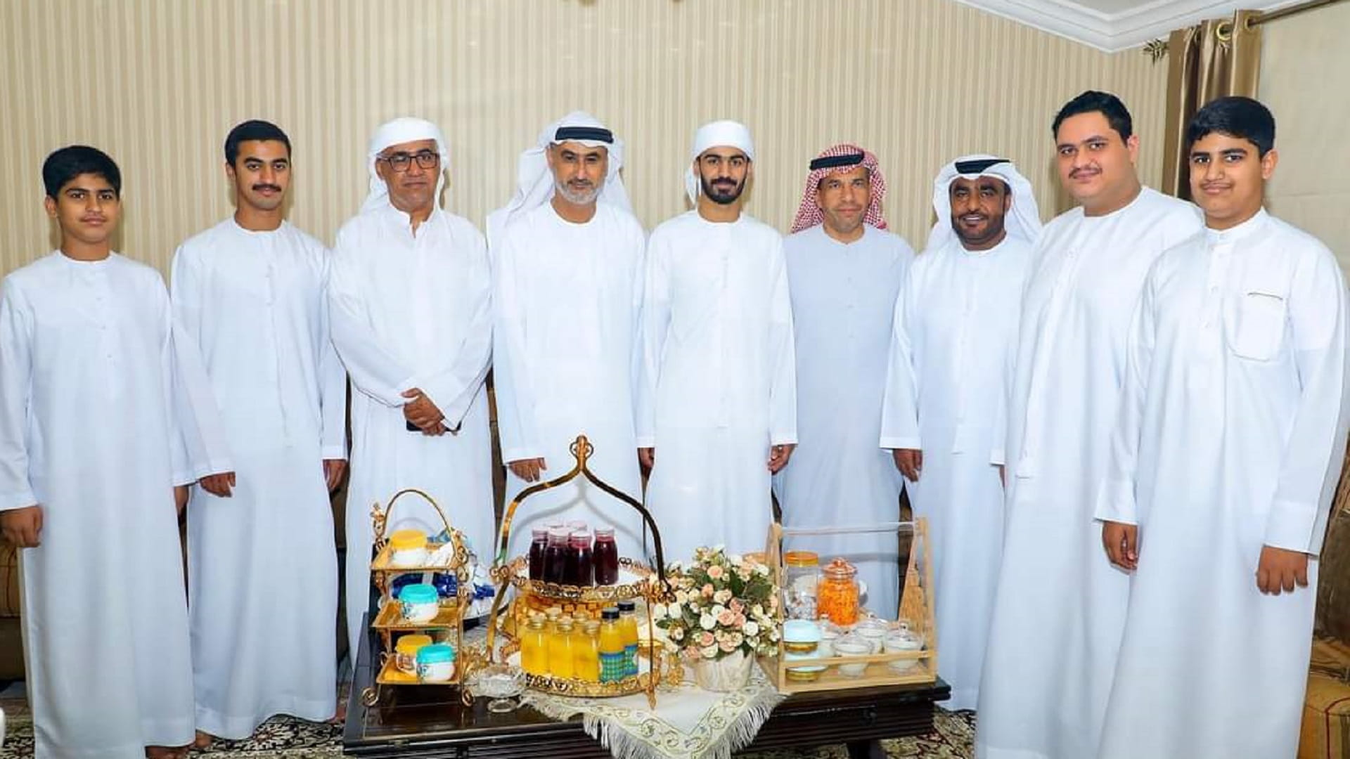 Image for the title: Dibba Al Hisn Club visits player Ahmed Al Watari after injury 