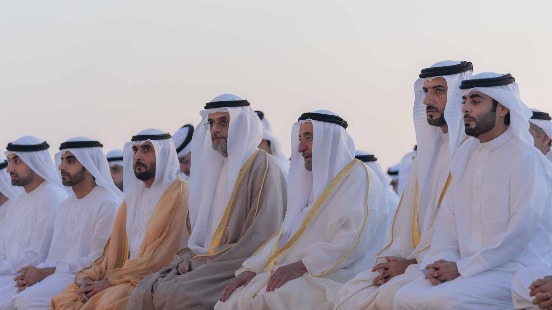 Image for the title: Sharjah Ruler performs Eid Al Fitr prayer at Al Badee Musallah 