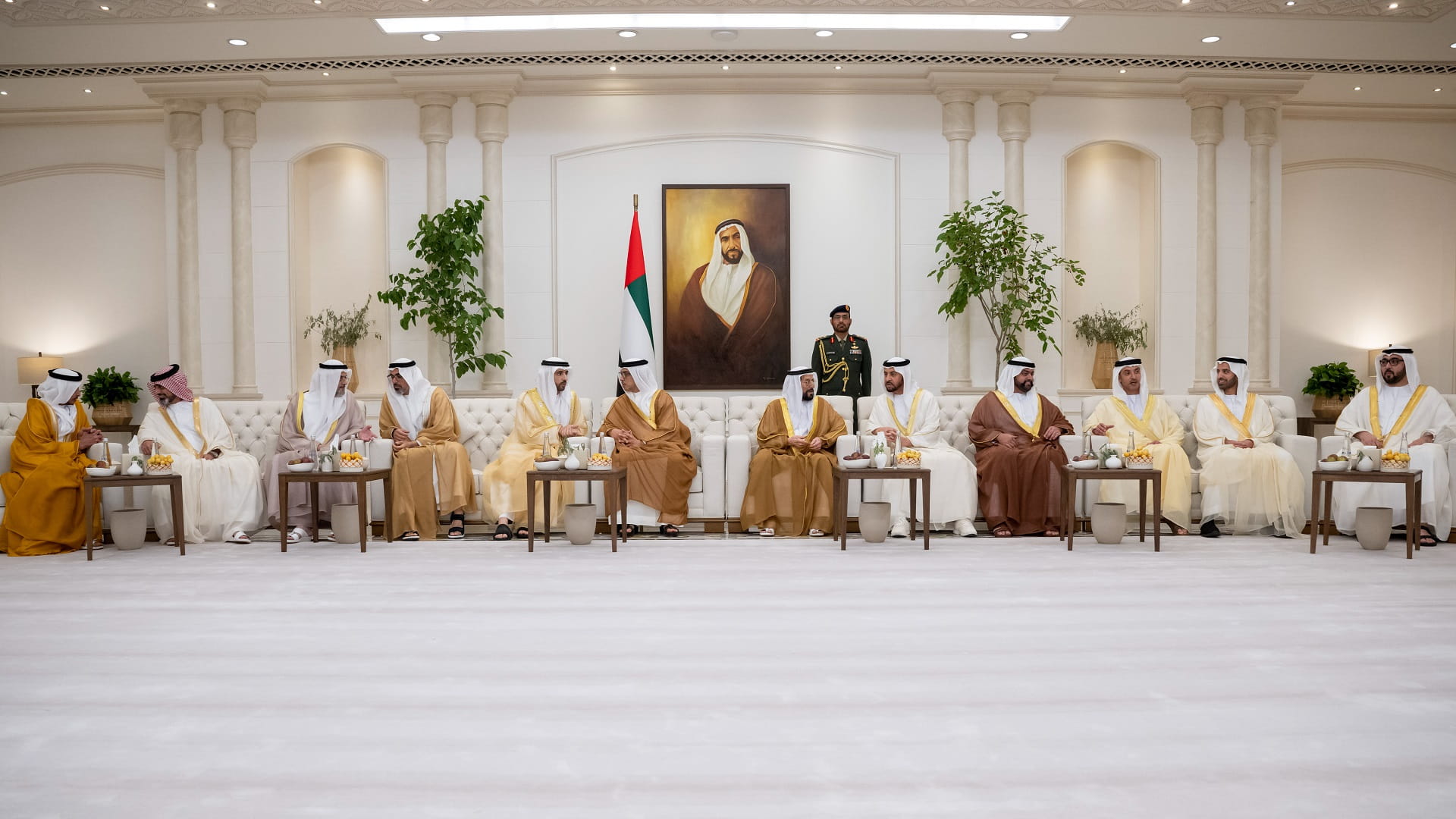 Image for the title: Mansour bin Zayed, Abu Dhabi CP receive CPs, well-wishers 