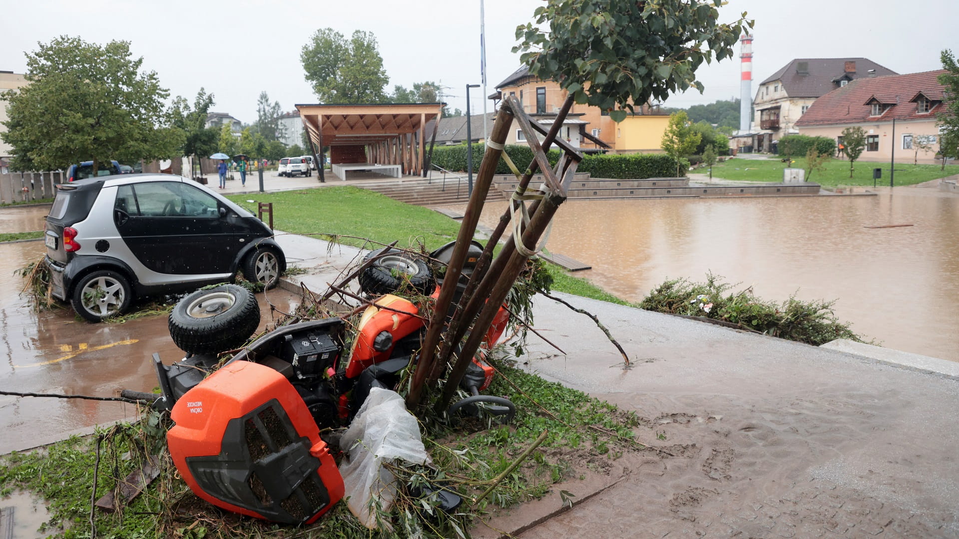 Image for the title: Floods hit Slovenia, forcing evacuations and disrupting transport 