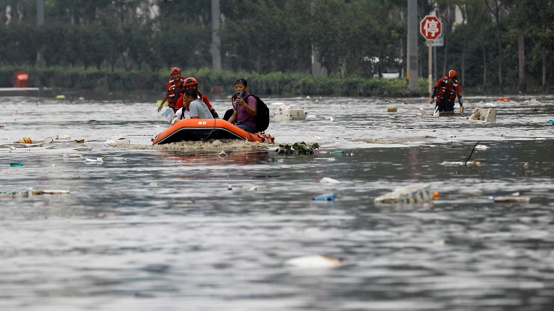 Image for the title: At least 10 dead in floods near Beijing 