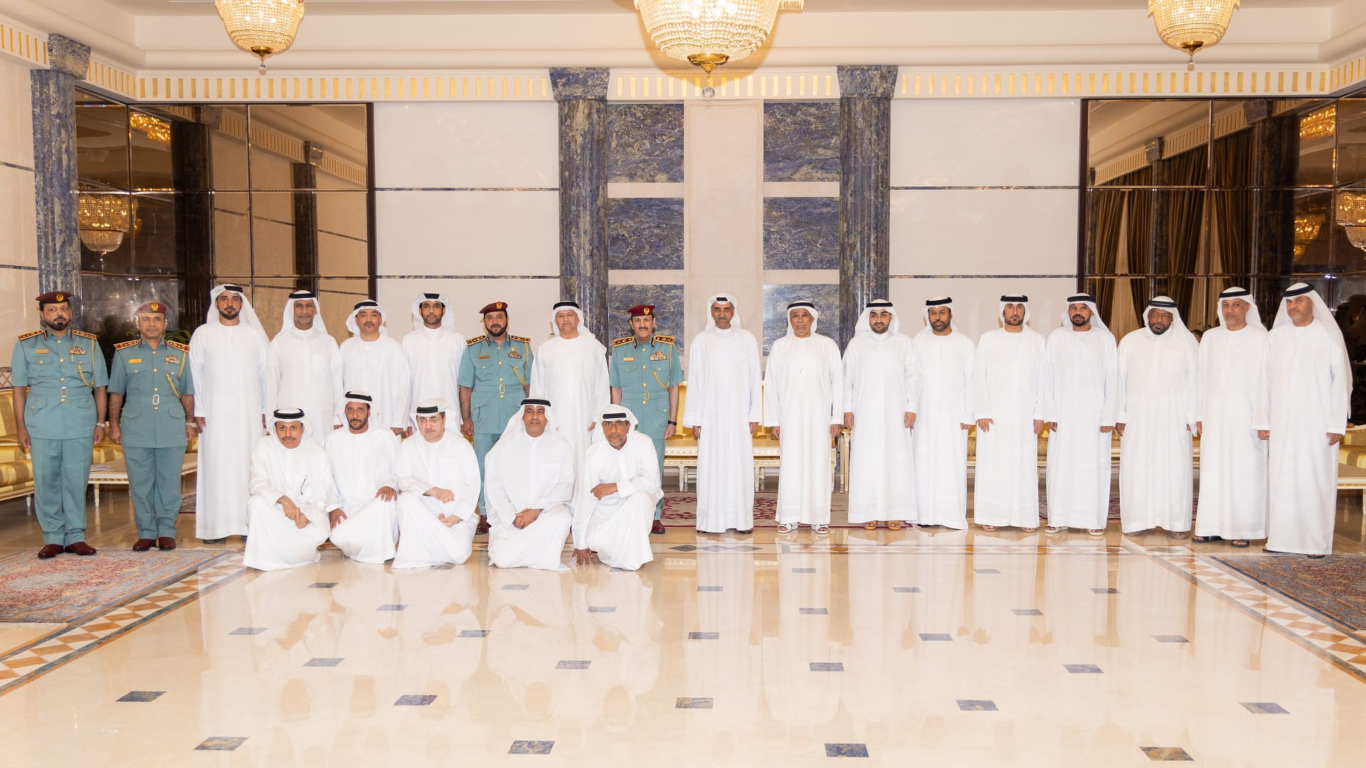 Image for the title: Hamad Al Sharqi receives former Fujairah Police officers 