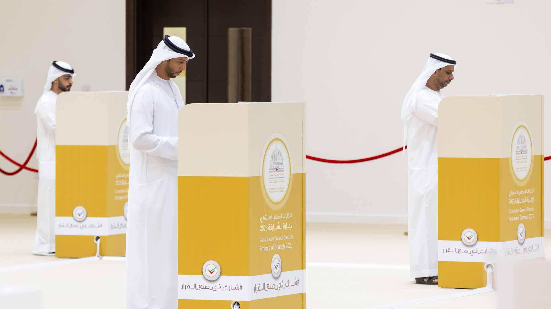 Image for the title: Remarkable voter turnout on day one of Sharjah Council Polls 