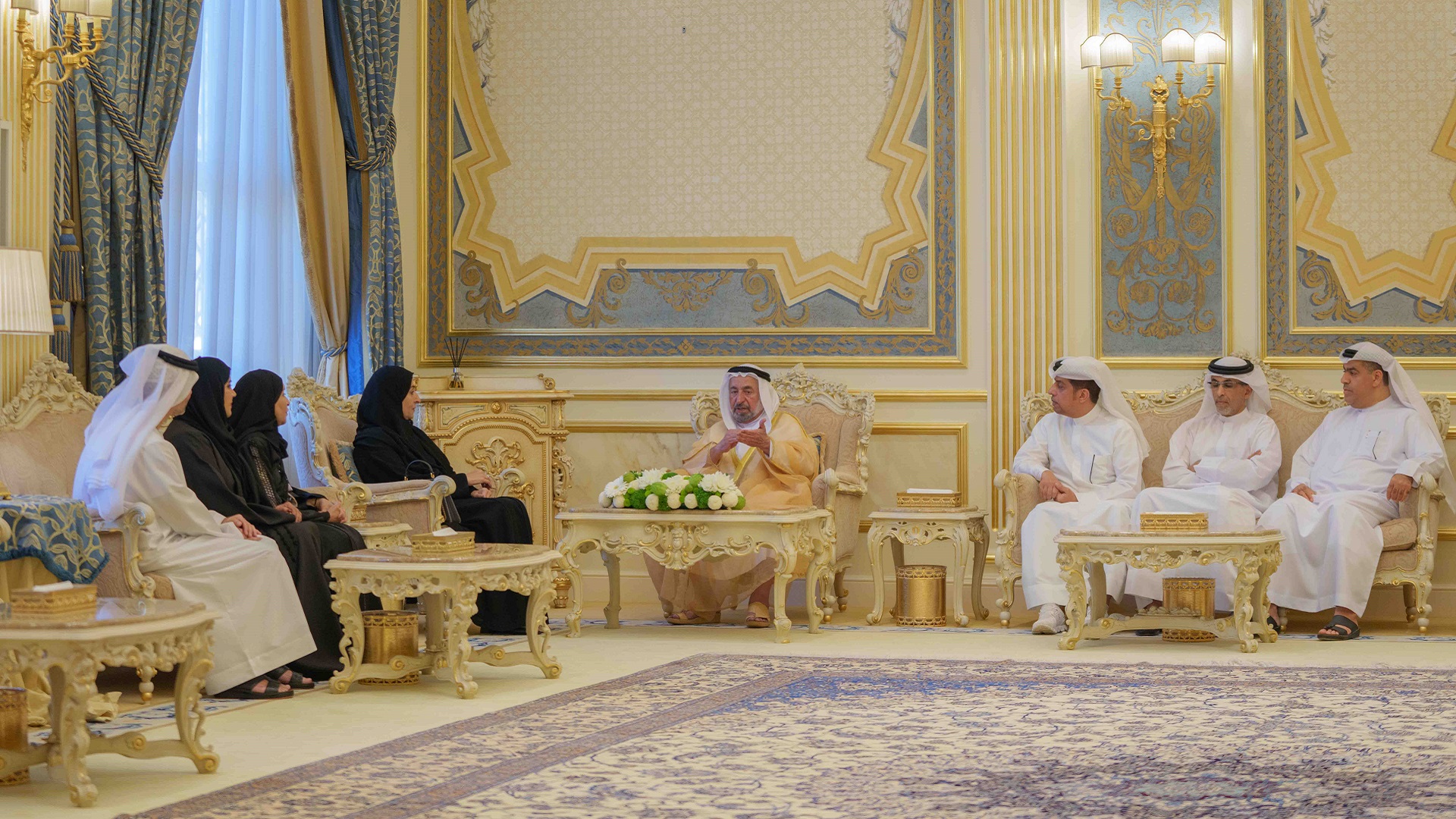 Image for the title: Sultan Al Qasimi receives FNC’s Sharjah members 