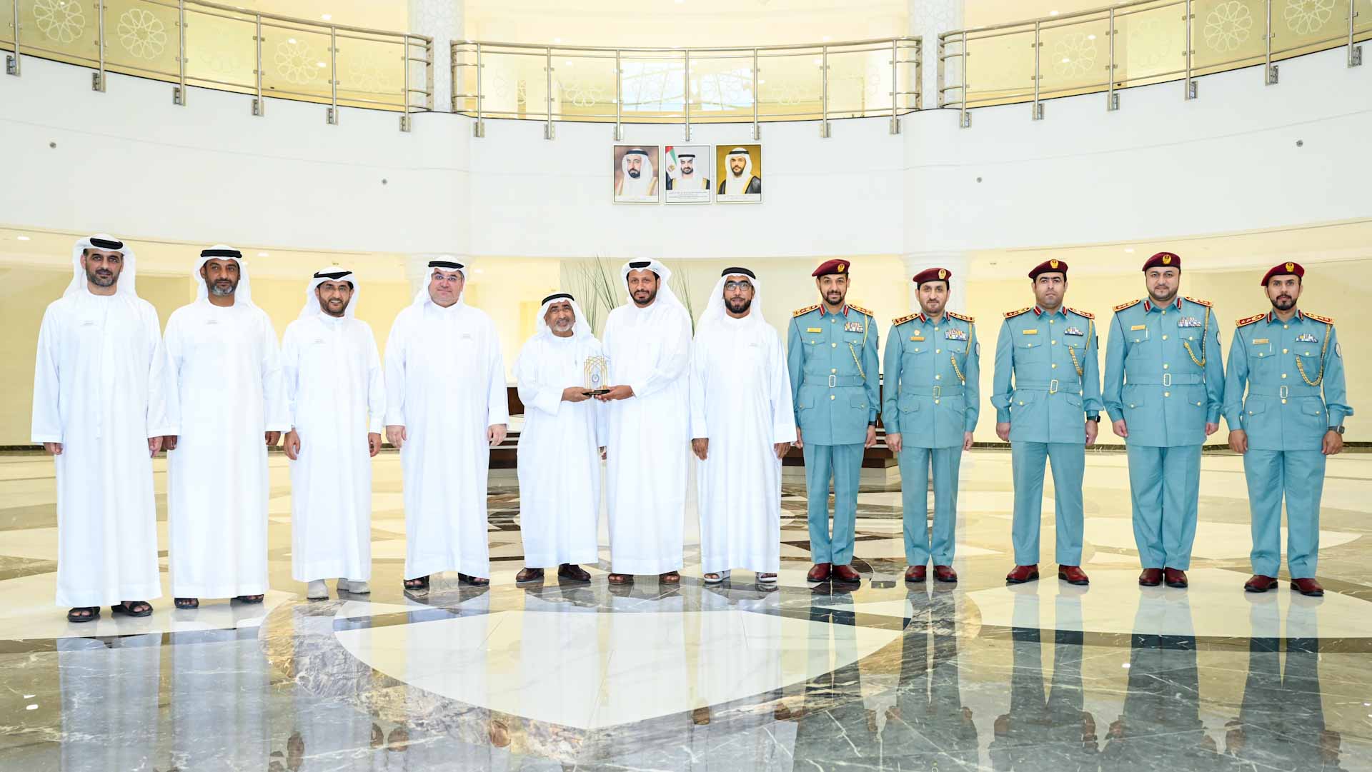 Image for the title: Al Shamsi welcomes a delegation from Al Rahmaniyah Council 