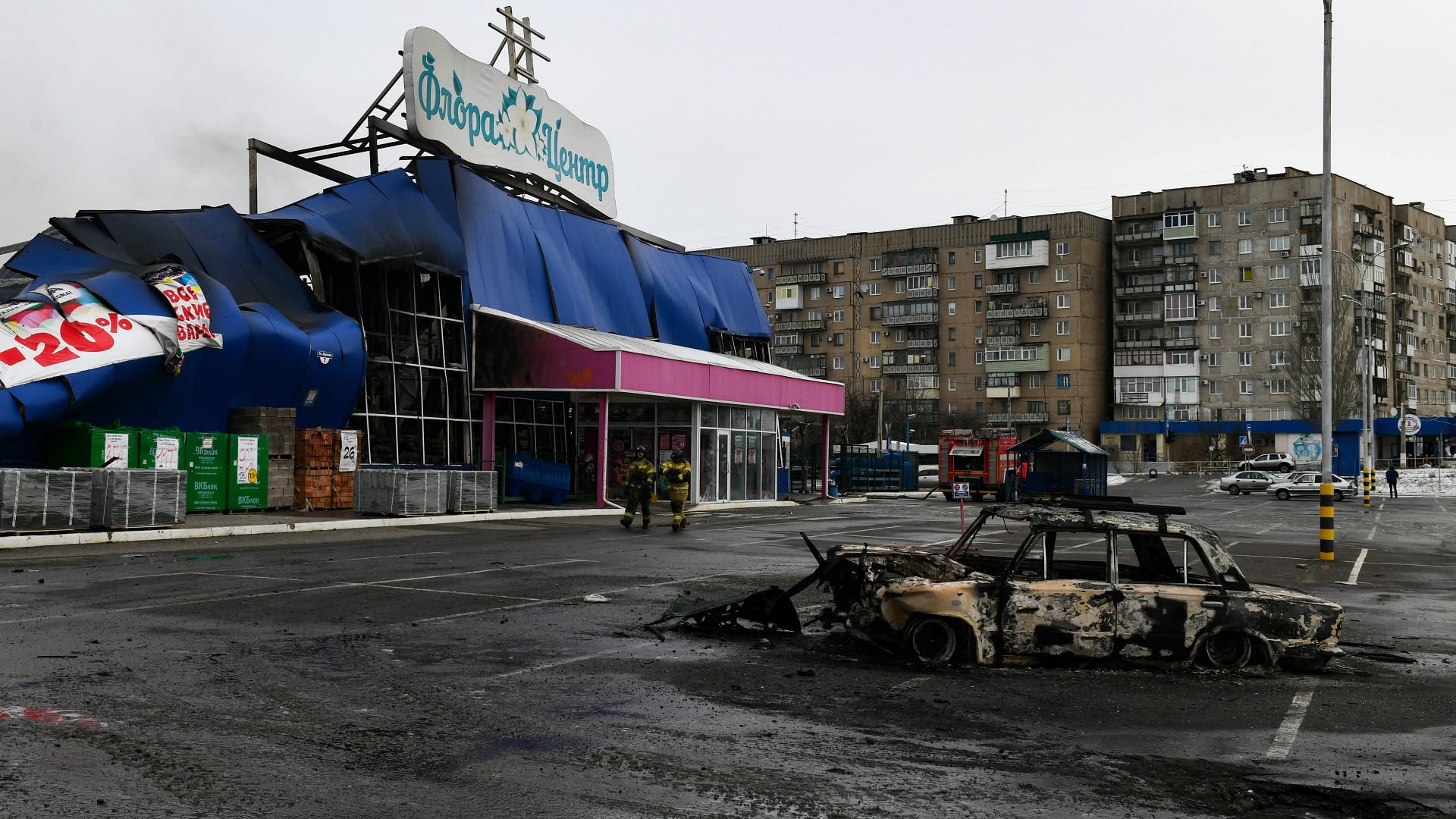 Image for the title: Russia says seized town of Maryinka in eastern Ukraine 