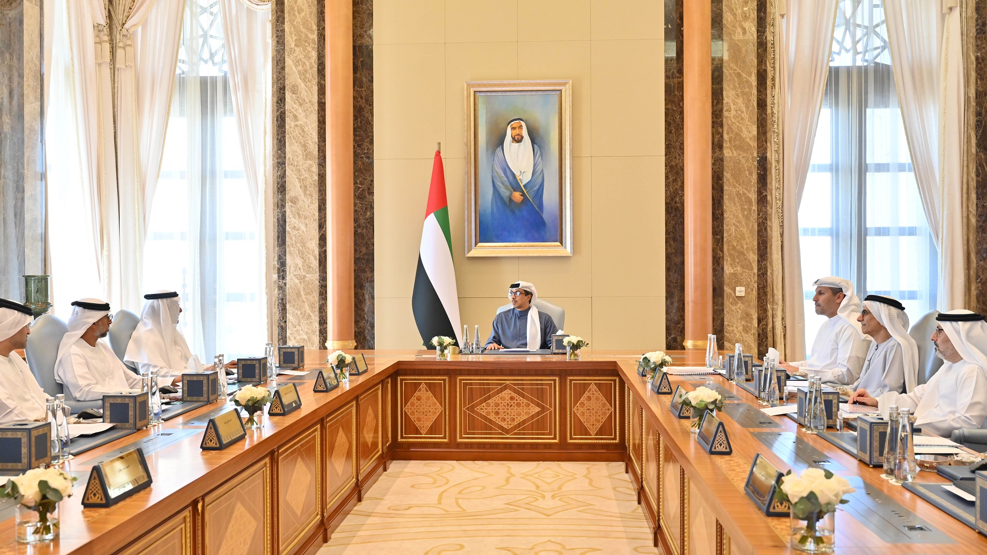 Image for the title: Mansour bin Zayed chairs board meeting of 'Mubadala' 