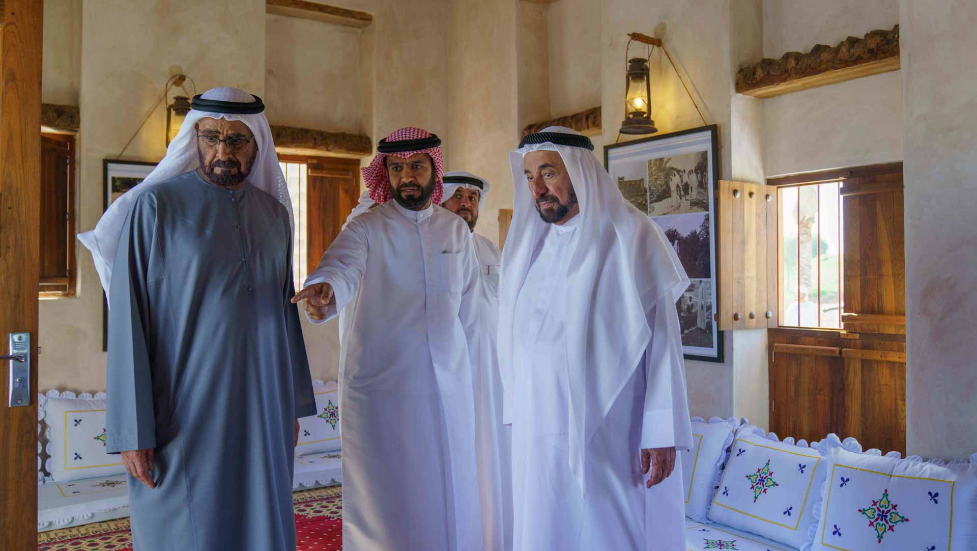 Image for the title: Sharjah Ruler inspects restoration work in Shariat Al Dhaid 