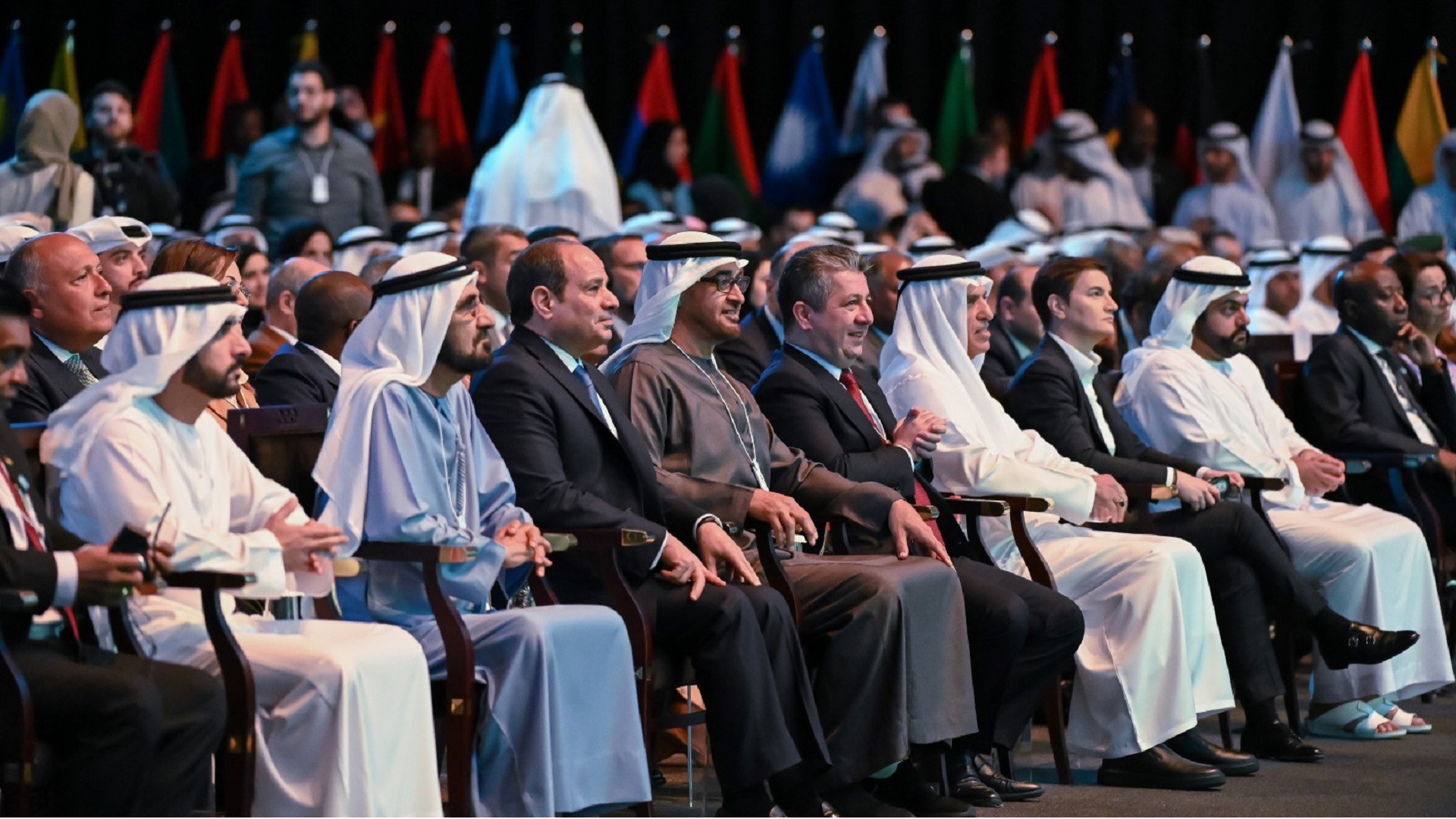 Image for the title: UAE President, VP attend a dialogue session featuring El Sisi 