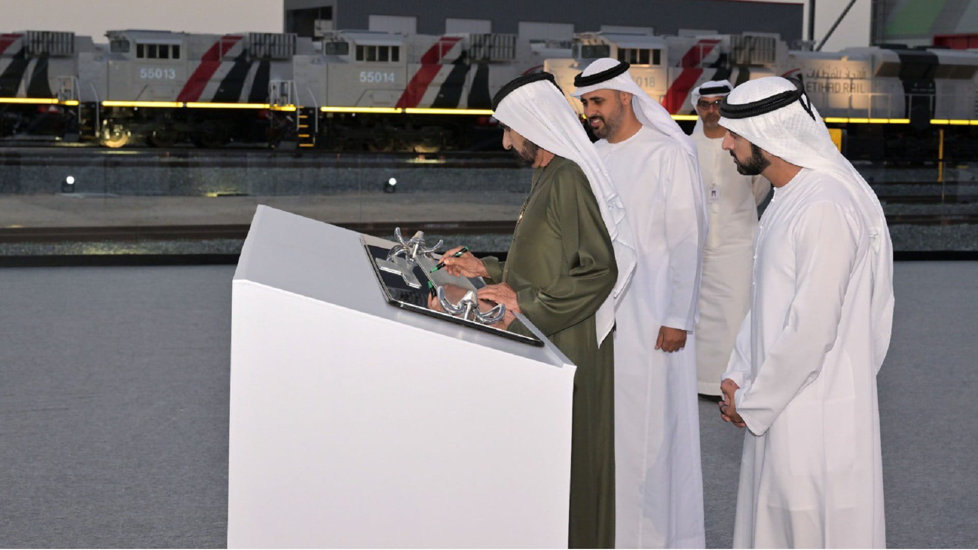 Image for the title: VP attends inauguration of National Railway Network in Al Fayah 