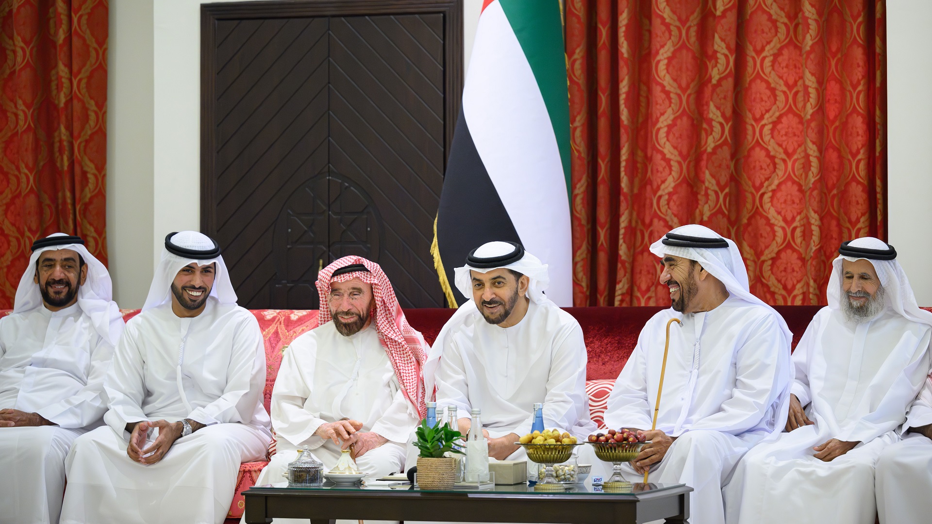 Image for the title: Hamdan bin Zayed receives top high school students of Al Dhafra 