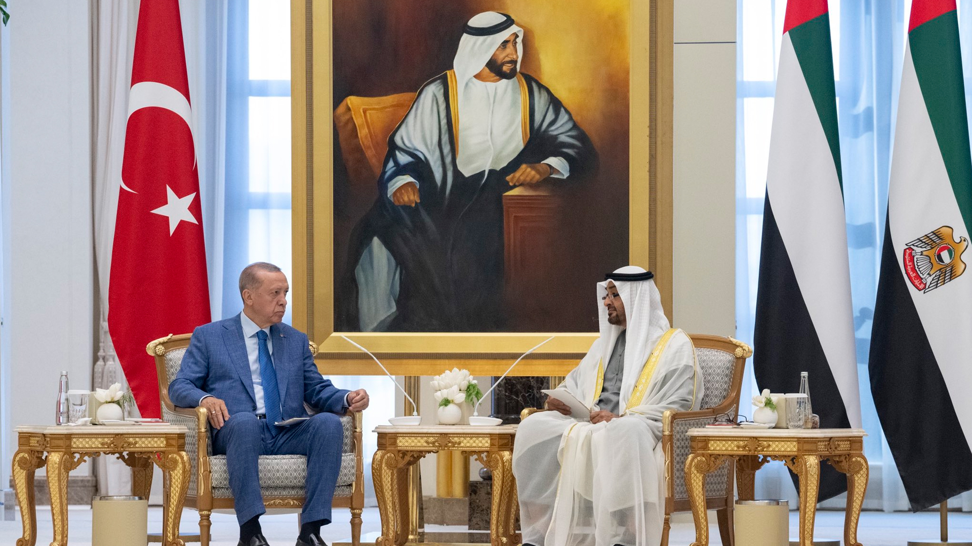 Image for the title: Mohamed bin Zayed, Turkish President reinforce bilateral ties 