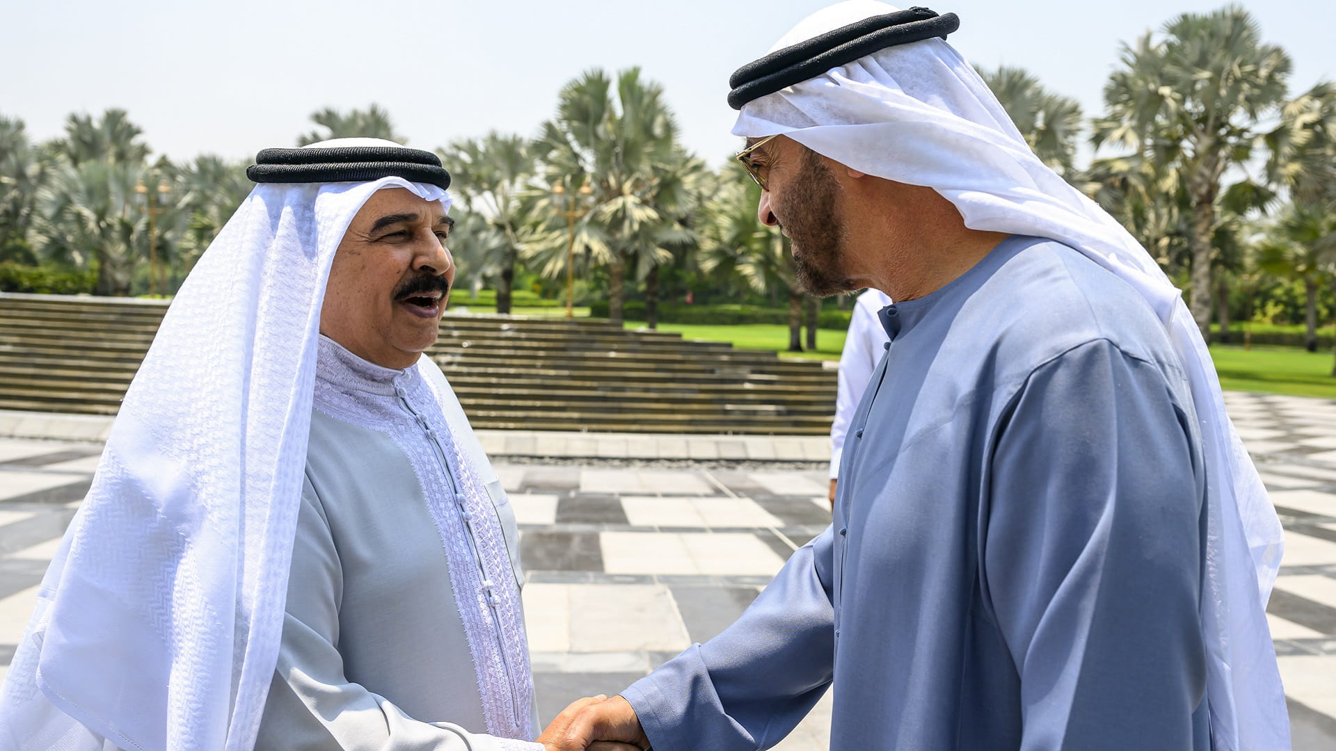 Image for the title: Bahrain’s King receives UAE President at his residence in AD 