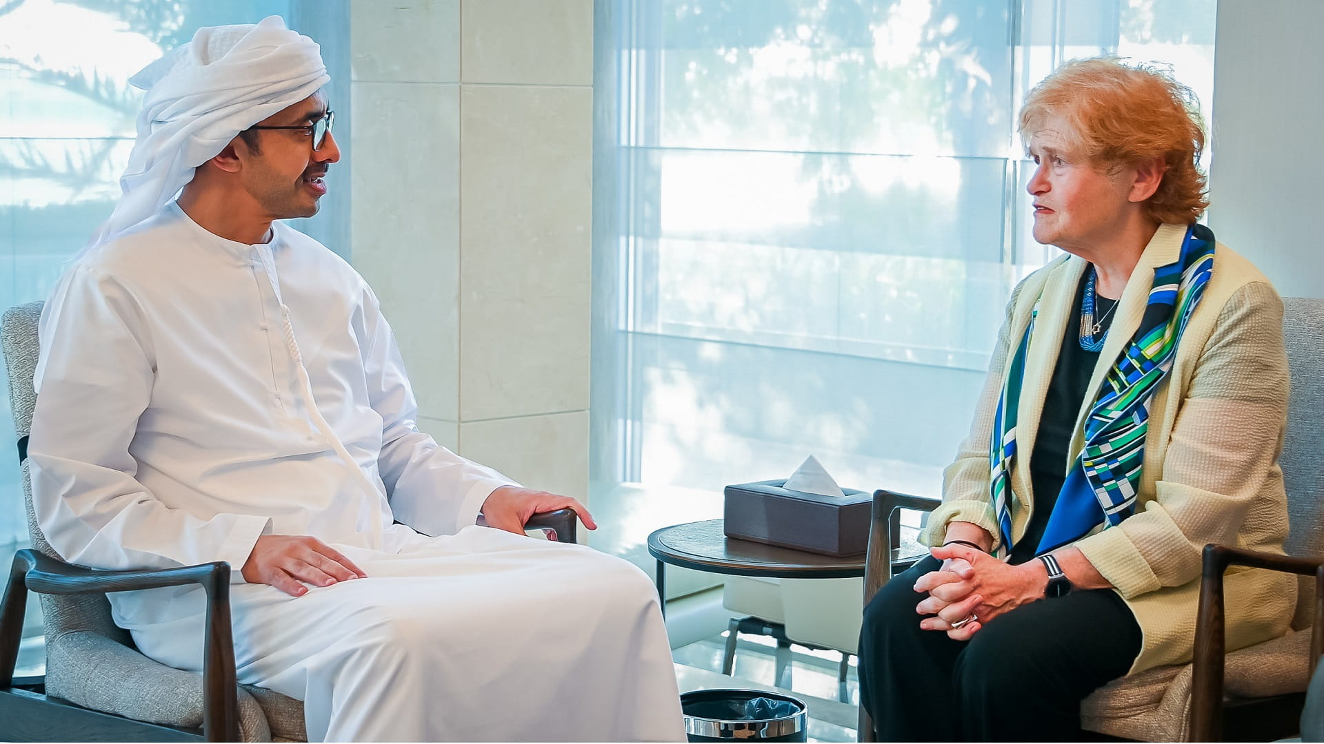 Image for the title: UAE FM meets US Special Envoy to Monitor and Combat Antisemitism 