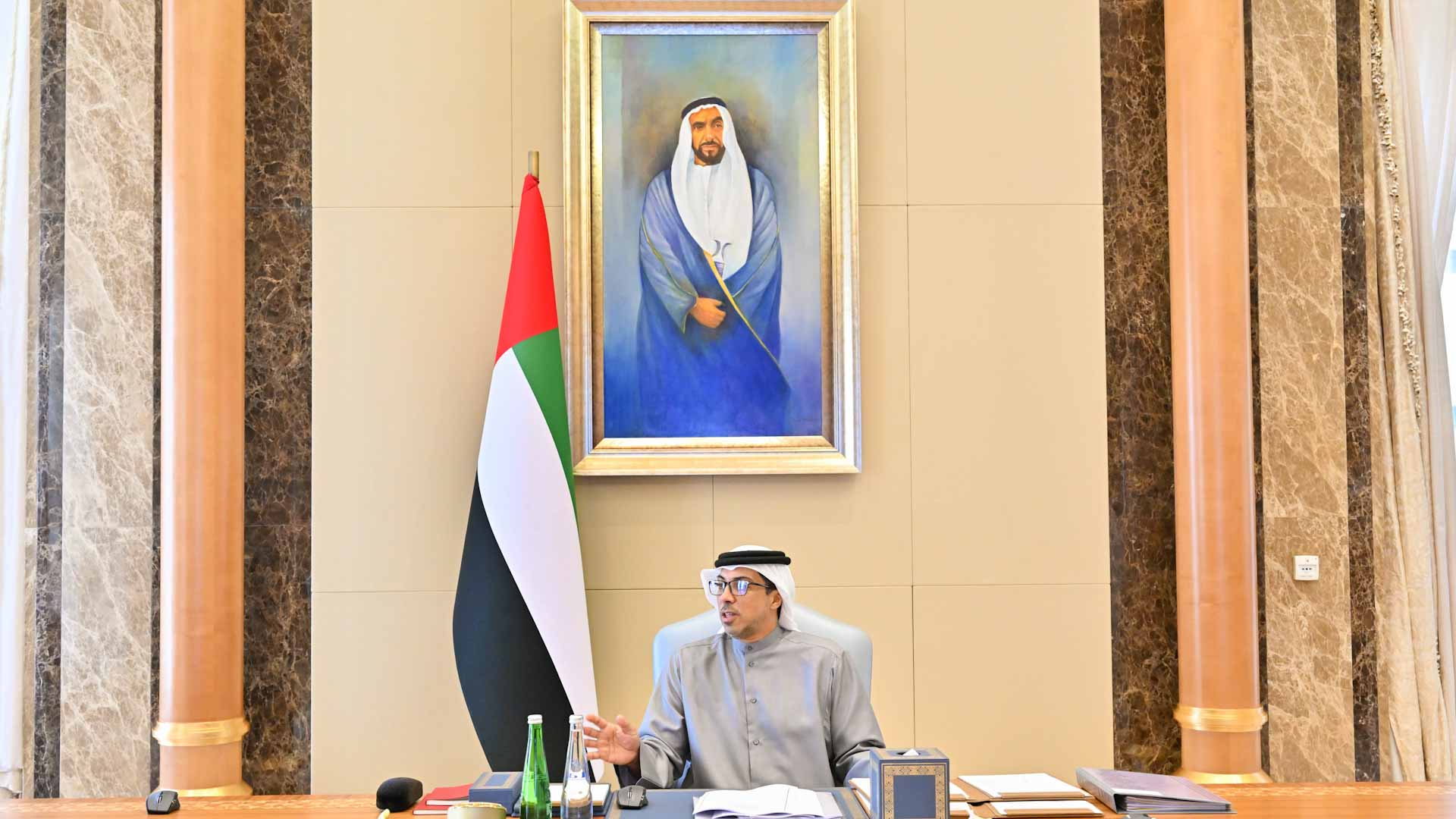 Image for the title: Mansour bin Zayed chairs meeting of CBUAE Board of Directors 