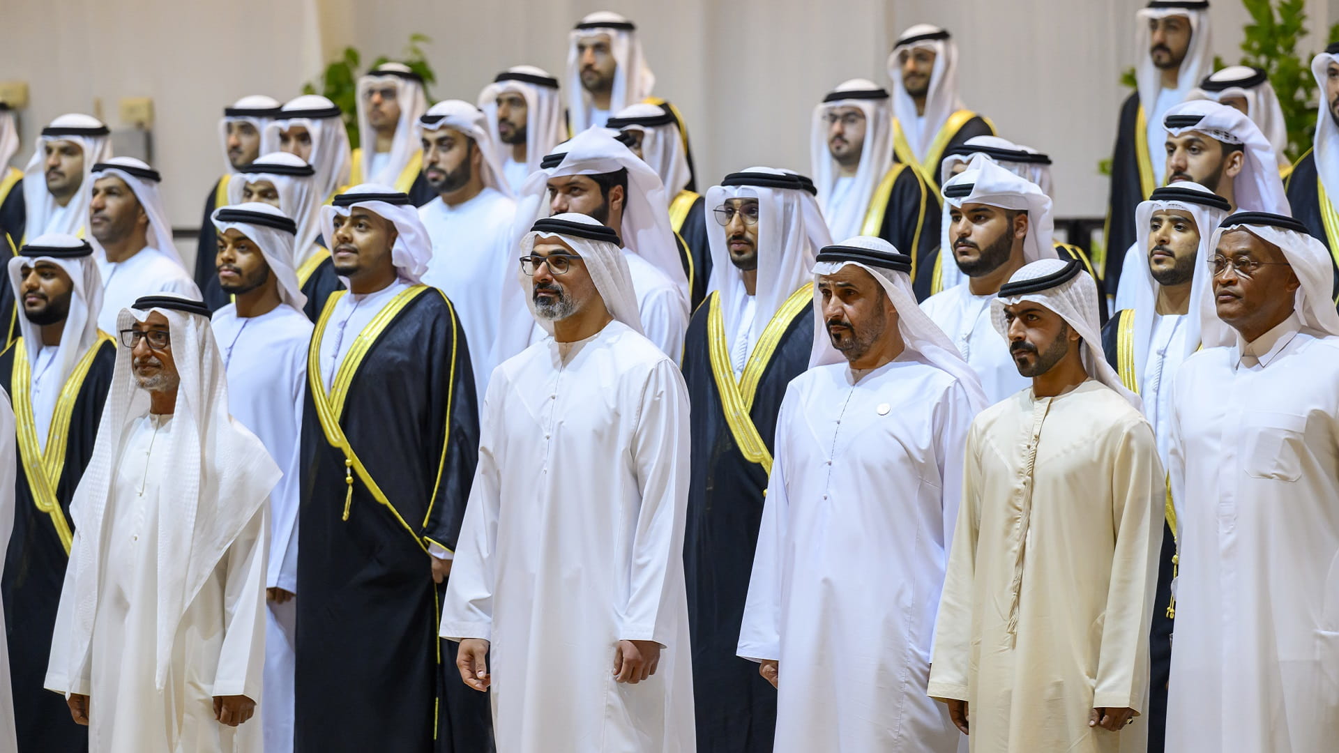 Image for the title: Khaled bin Mohamed attends 2nd group wedding for MOD employees 