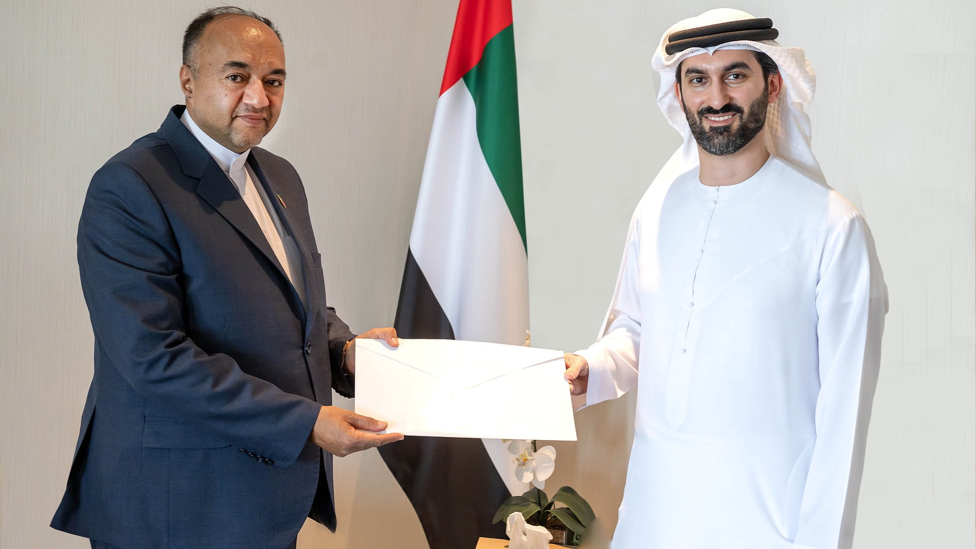 Image for the title: MoFA receives credentials copy from new Iranian Ambassador to UAE 