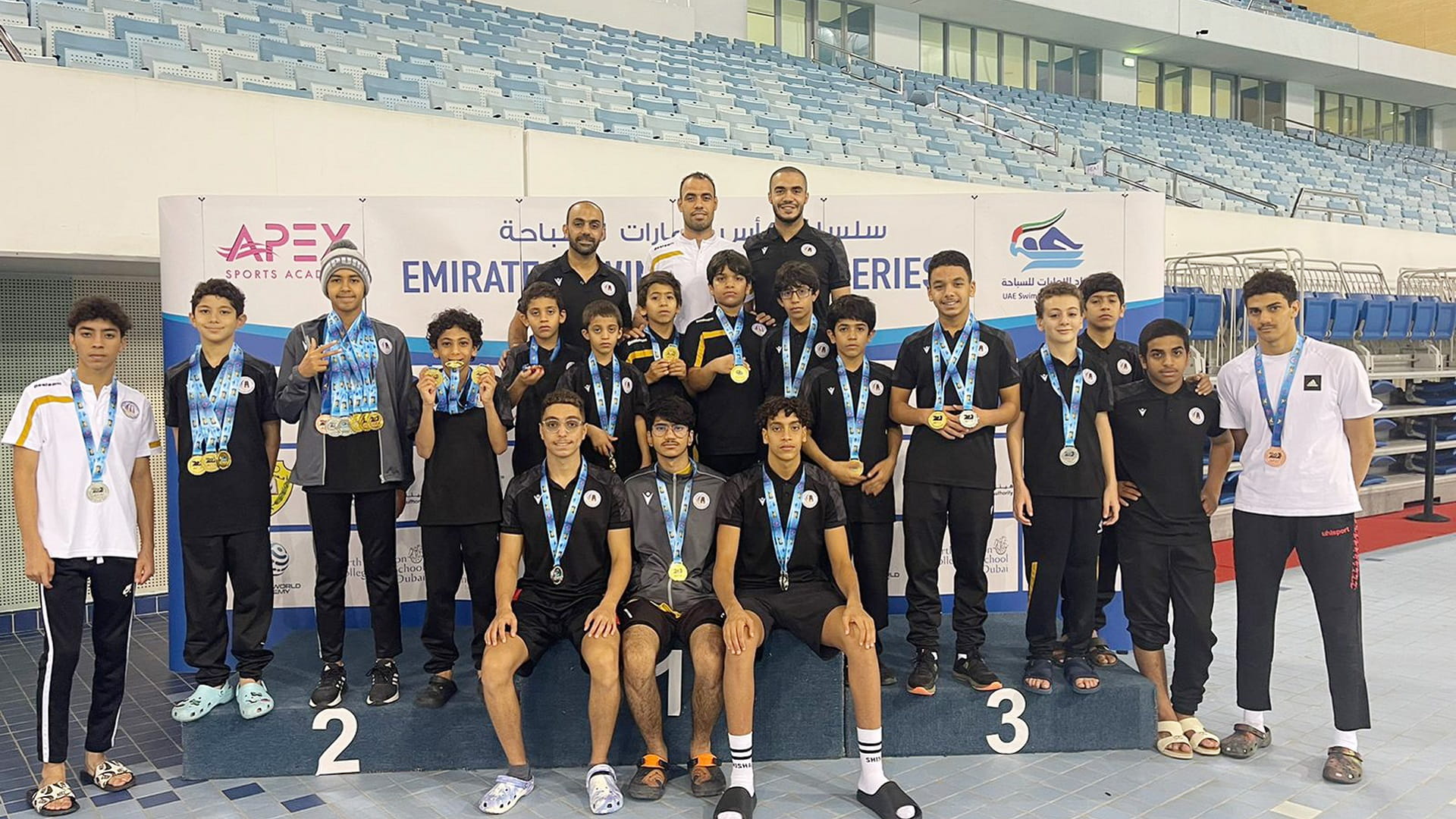 Image for the title: Mleiha Club secures 29 medals in UAE Open Swimming Championship 