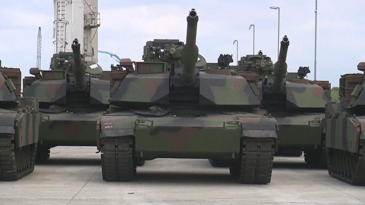 Image for the title: Poland gets first batch of US-made Abrams tanks 