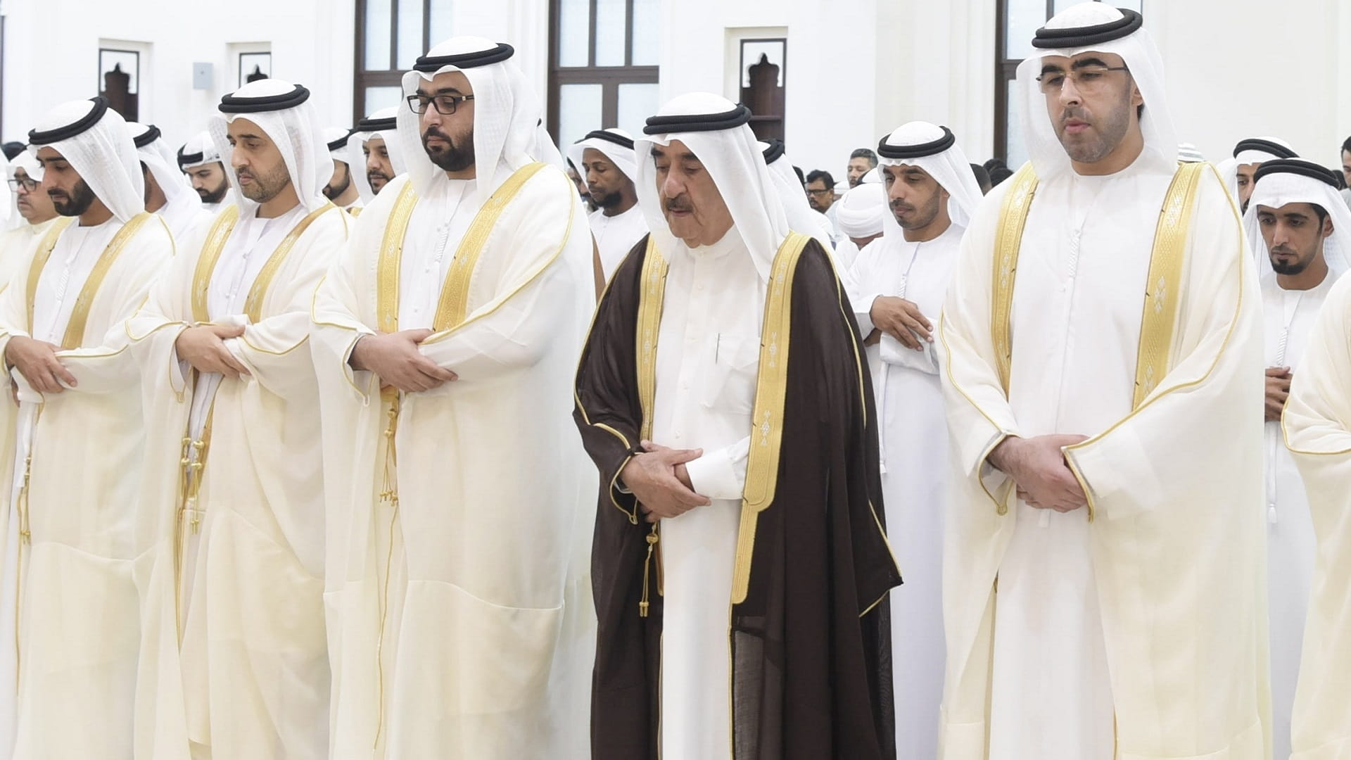 Image for the title: UAQ Ruler performs Eid Al Adha prayer at Ahmed bin Rashid Mosque 